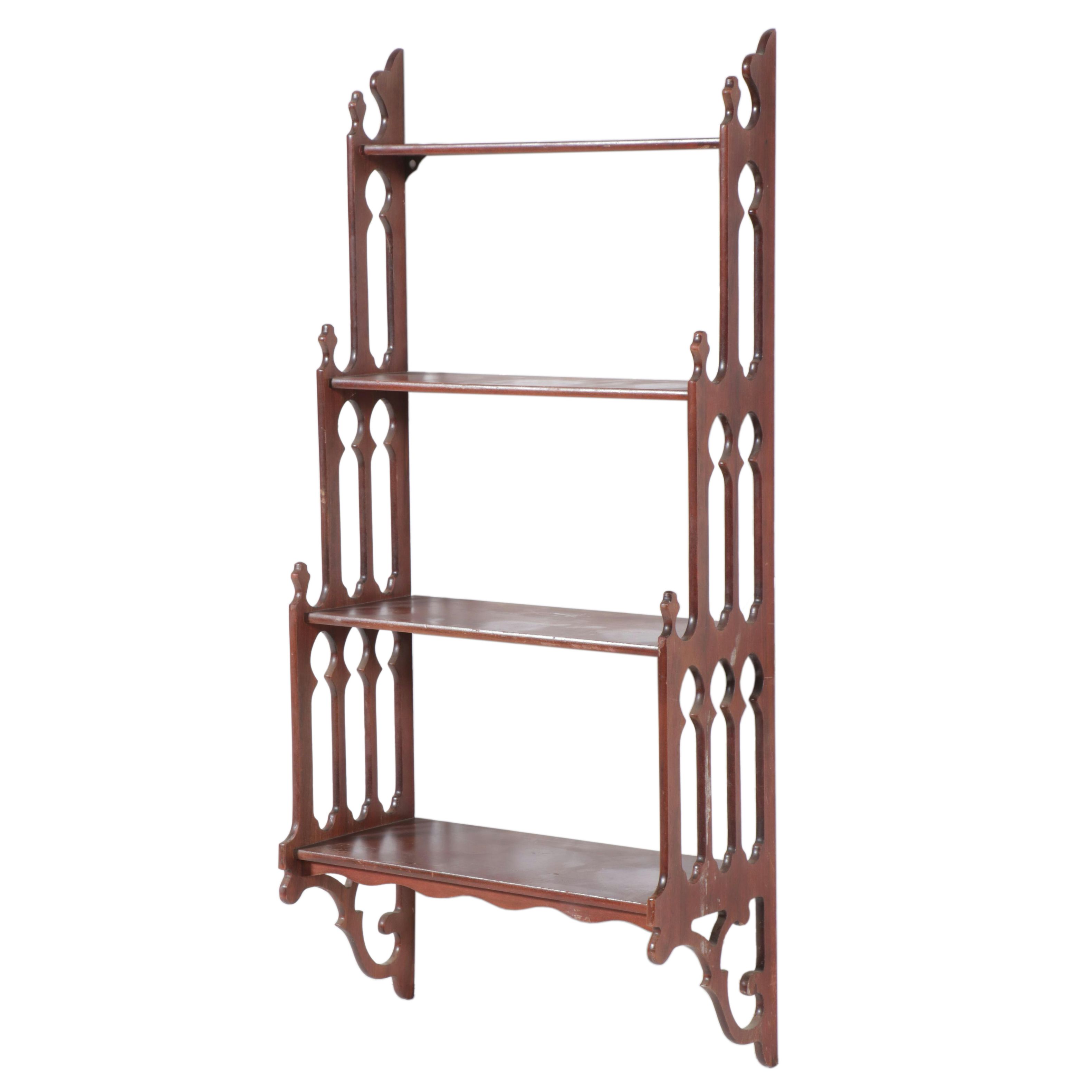 Chippendale Style Mahogany Wall Shelf, Mid to Late 20th Century