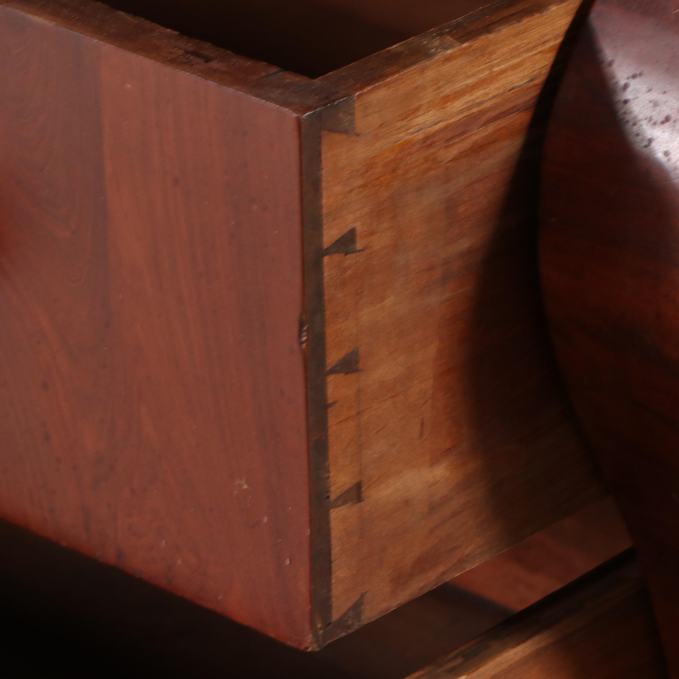 Antique American Empire Burl Wood Chest of Drawers