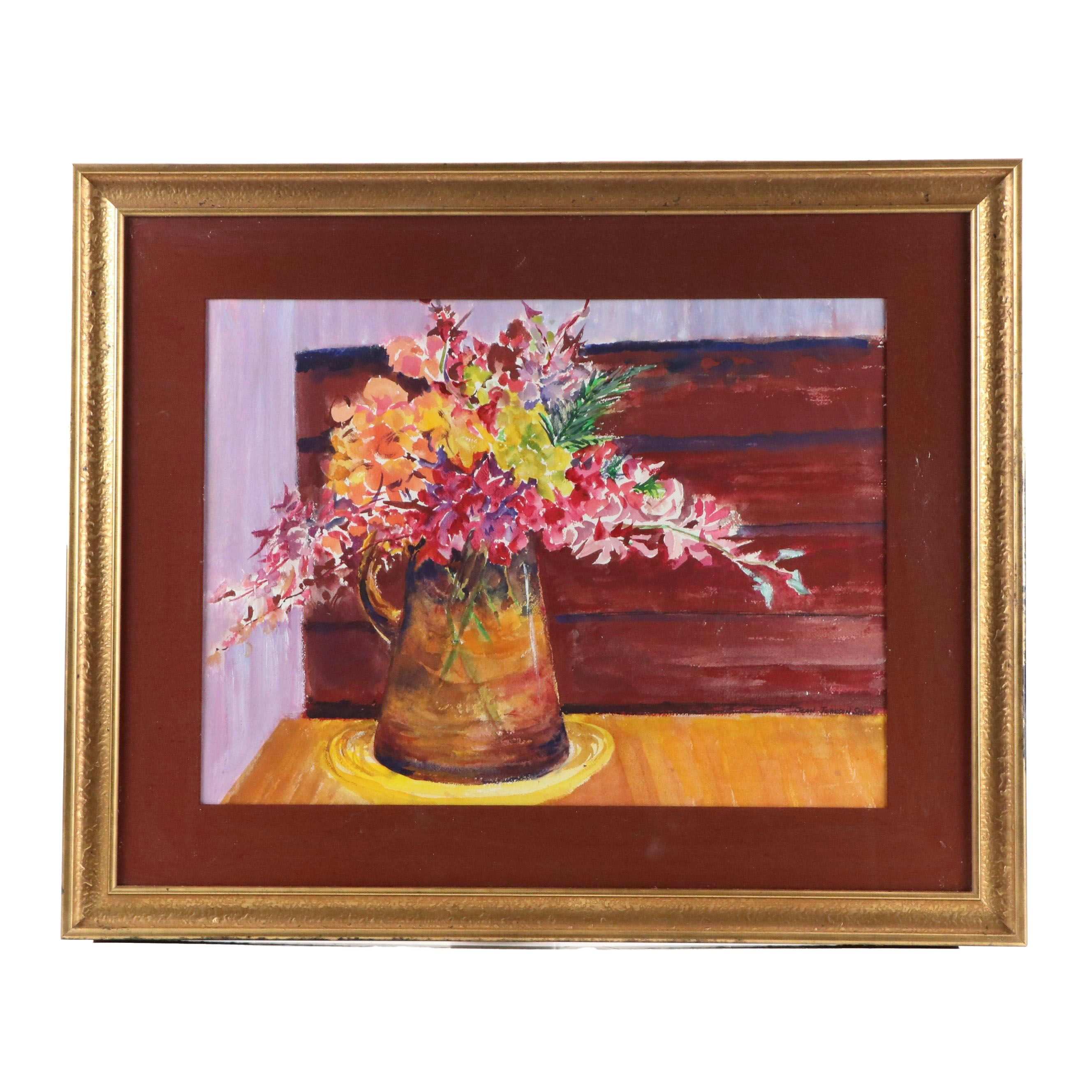 Jean Johnson Shaw Floral Still Life Watercolor Painting