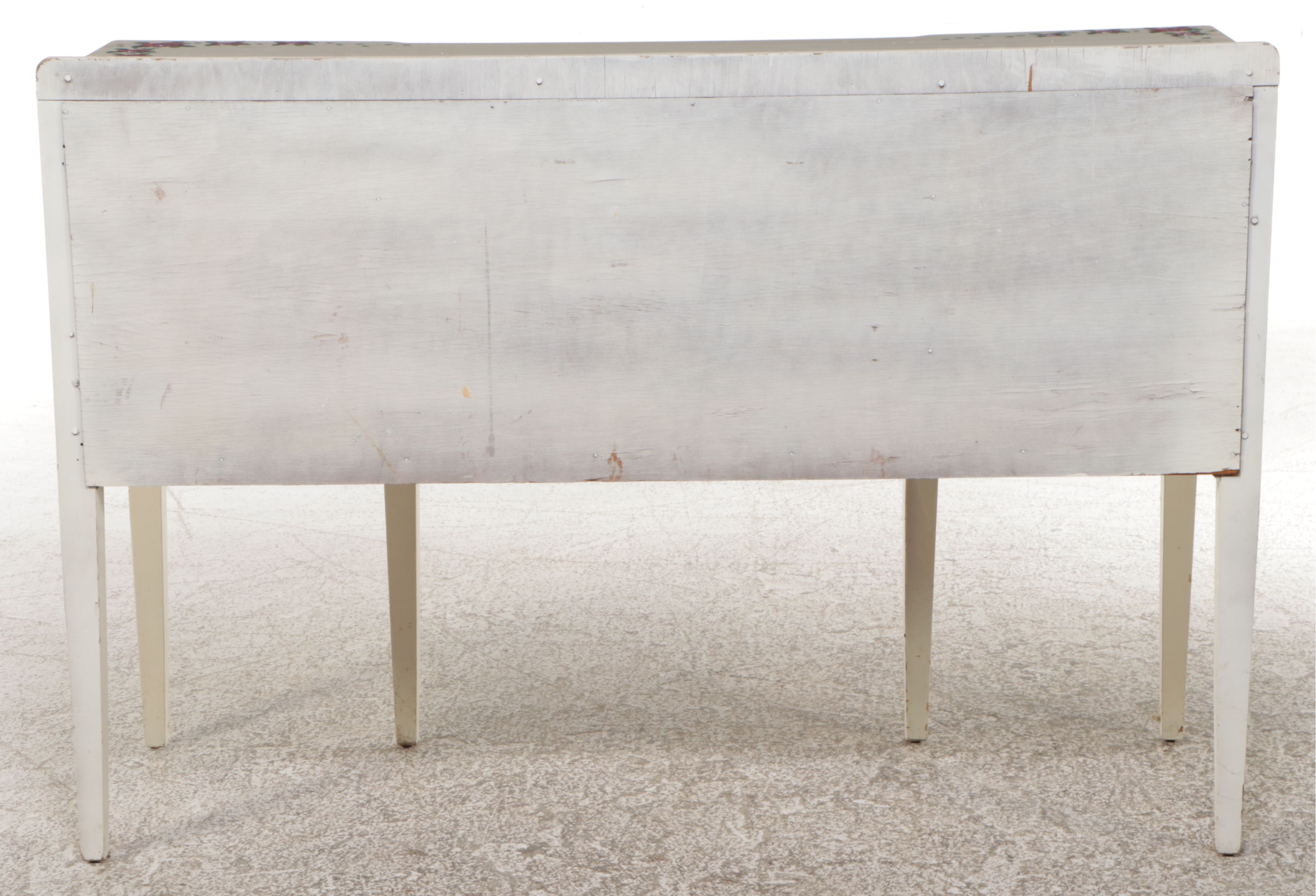 Hepplewhite Style Paint-Decorated Wood Sideboard and Wall Mirror, 20th Century