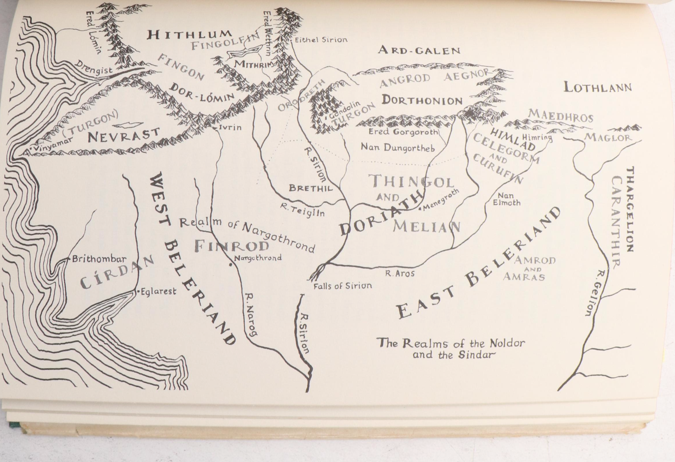 First American Edition "The Silmarillion" by J. R. R. Tolkien with Map, 1977