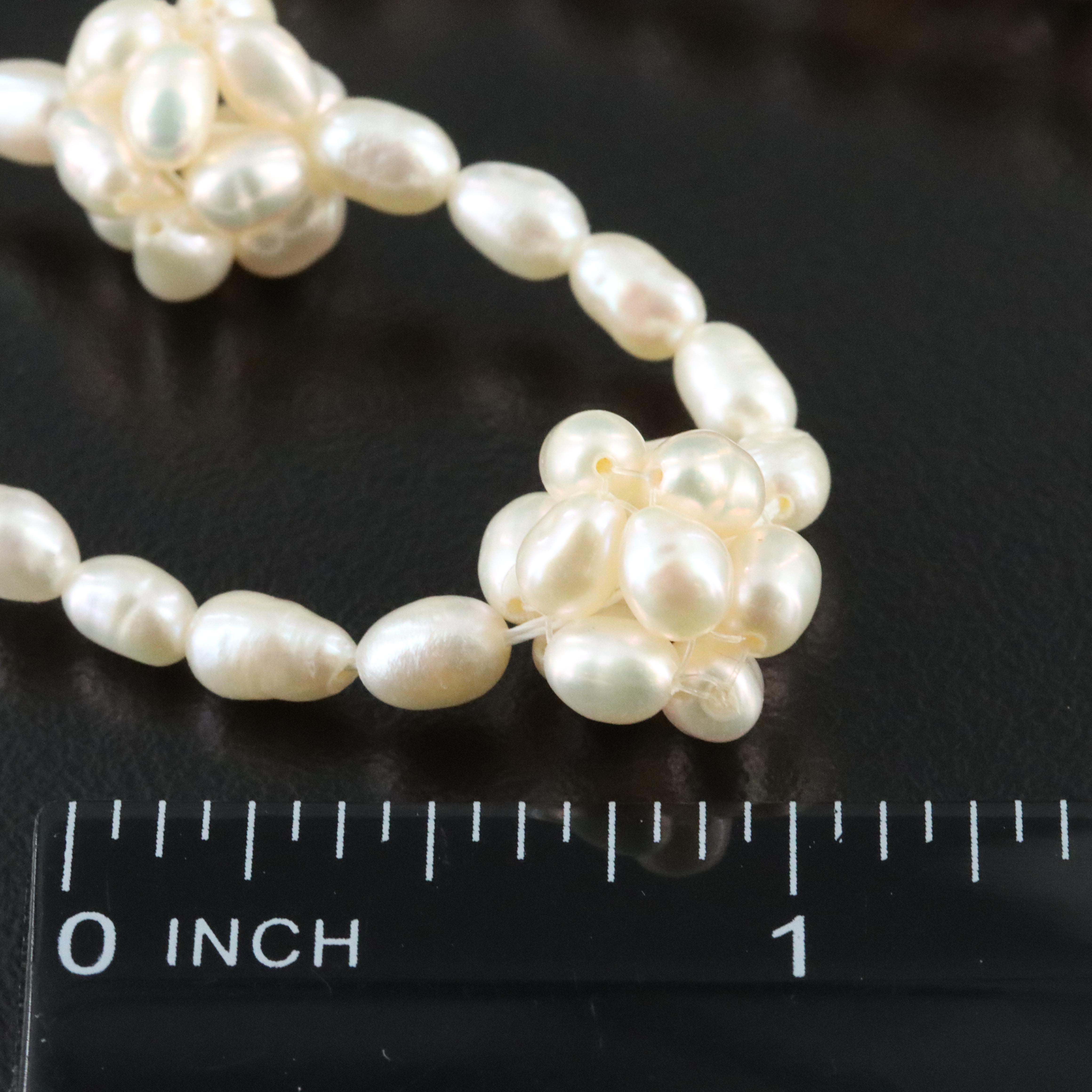 Endless Pearl Necklaces with Pearl Cluster Stations