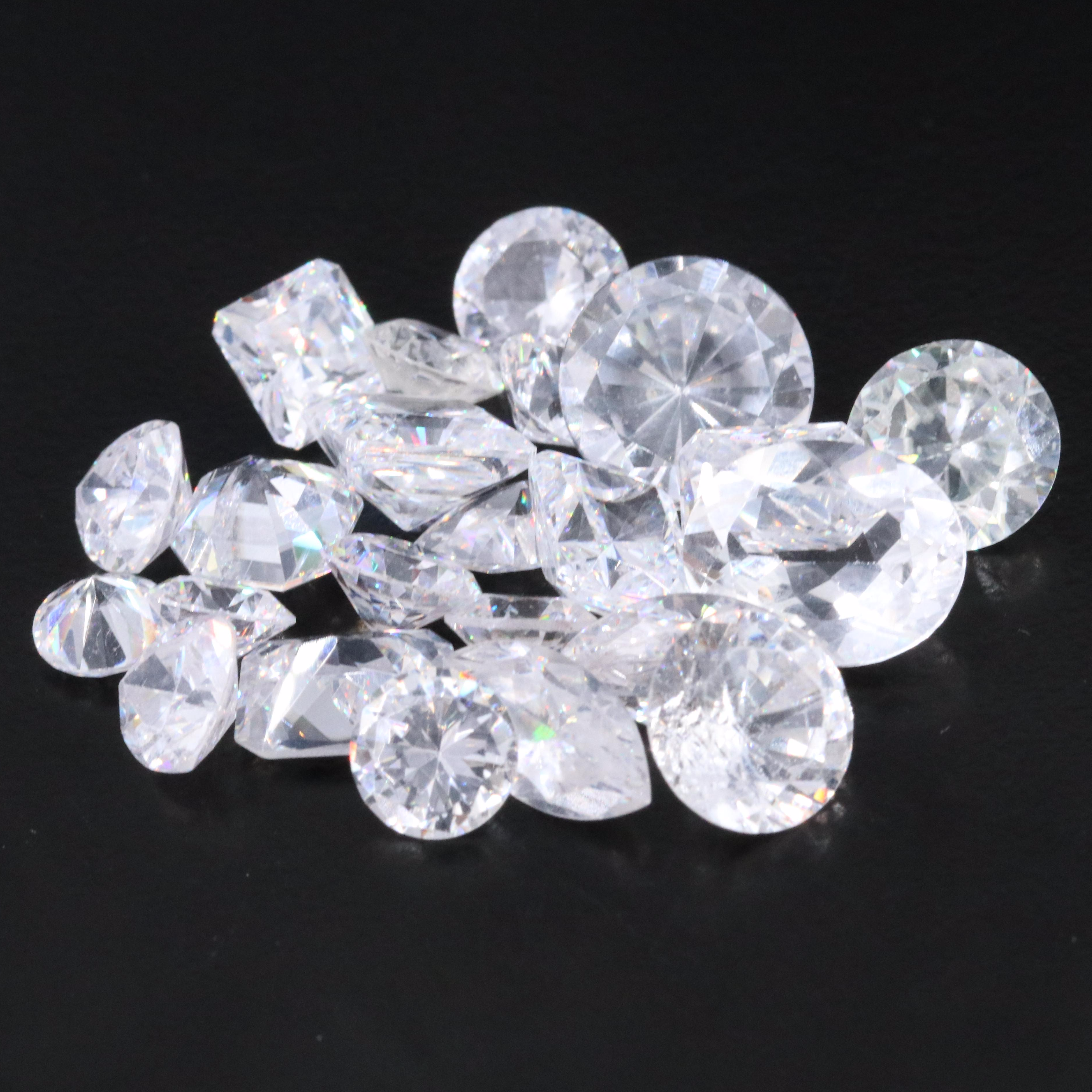 Loose 73.13 CTW CZ's, Lab Grown Spinels and Zircons