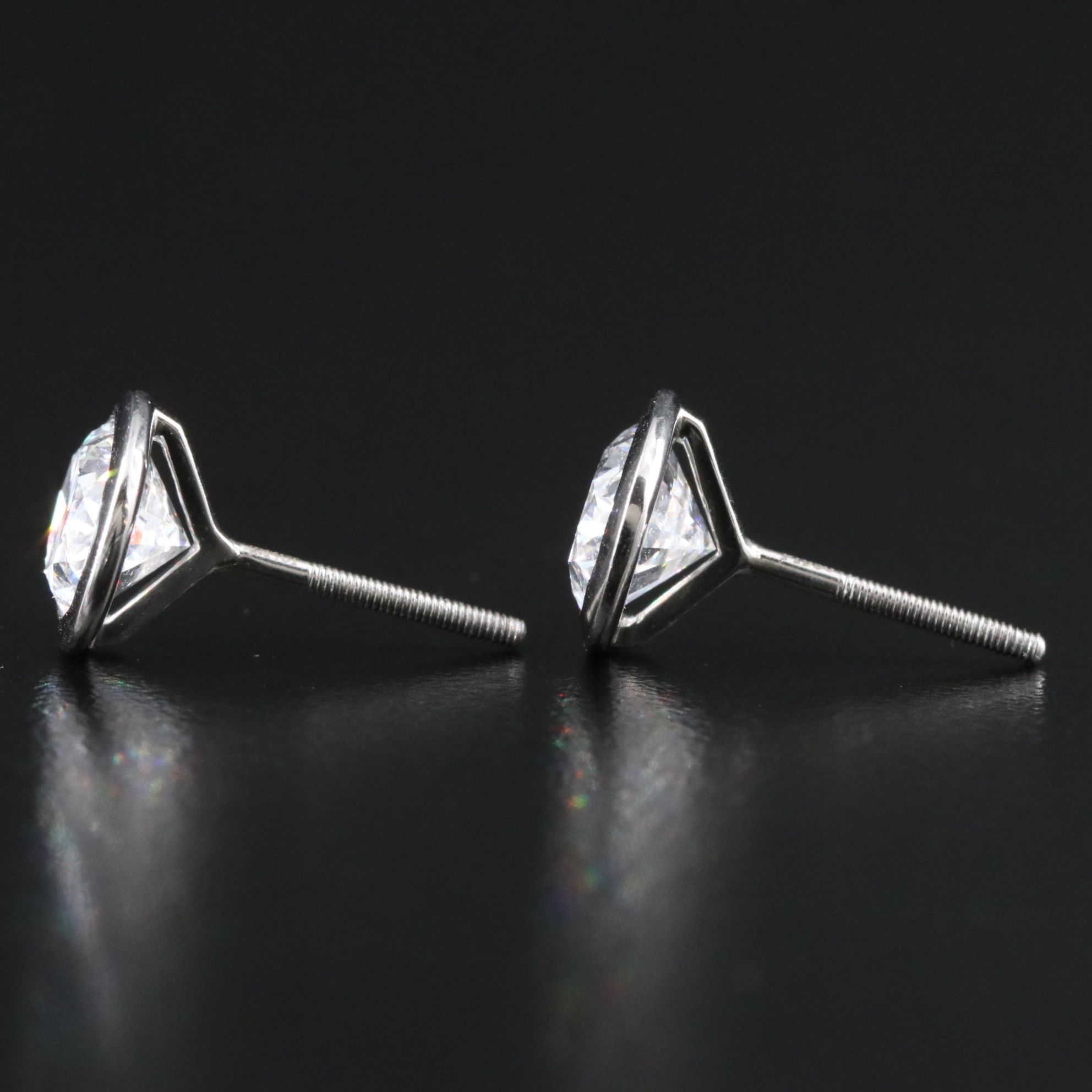 Platinum 4.29 CTW Lab Grown Diamond Stud Earrings with IGI Reports