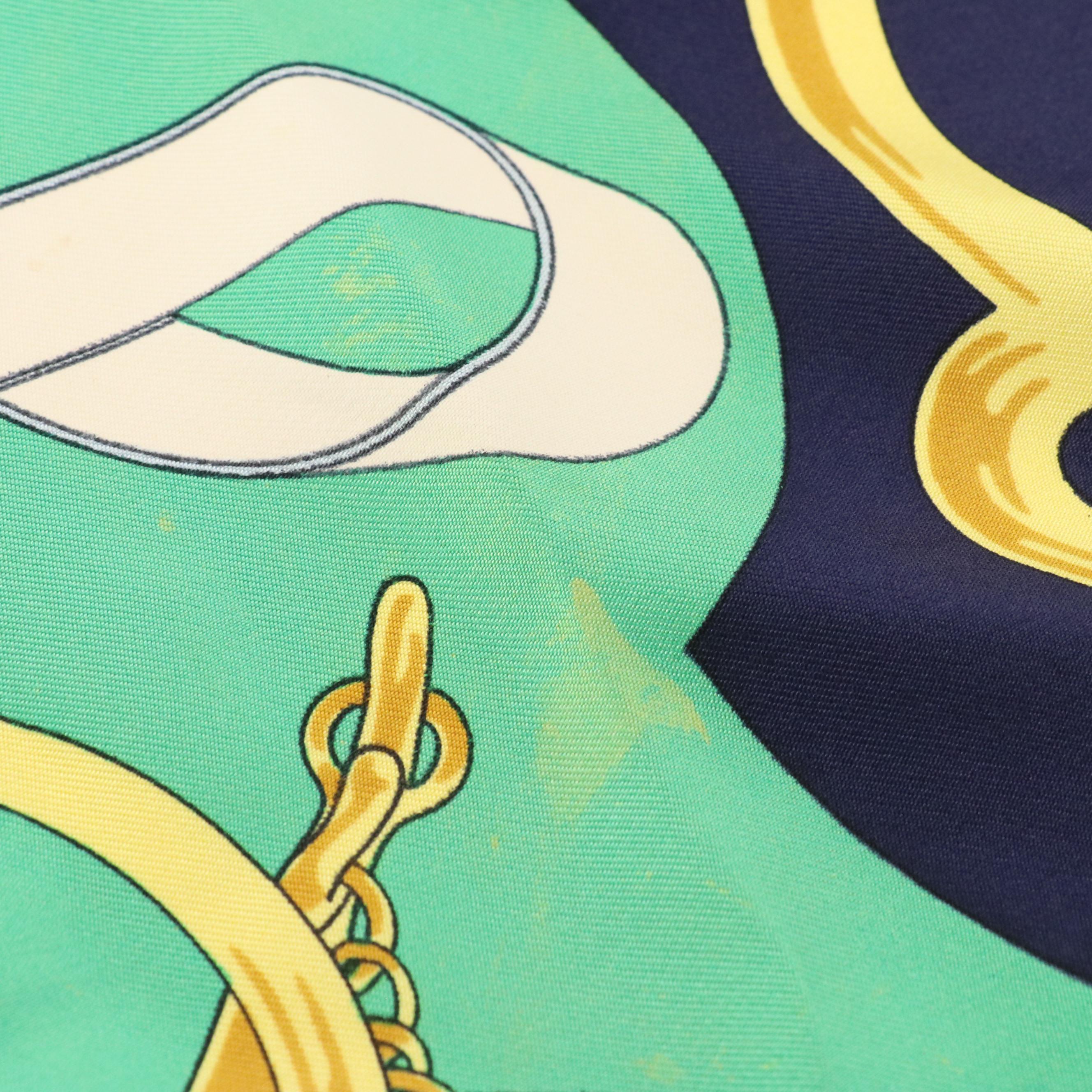 Hermès Sellier "Éperon d'Or" Scarf 90 in Silk Twill