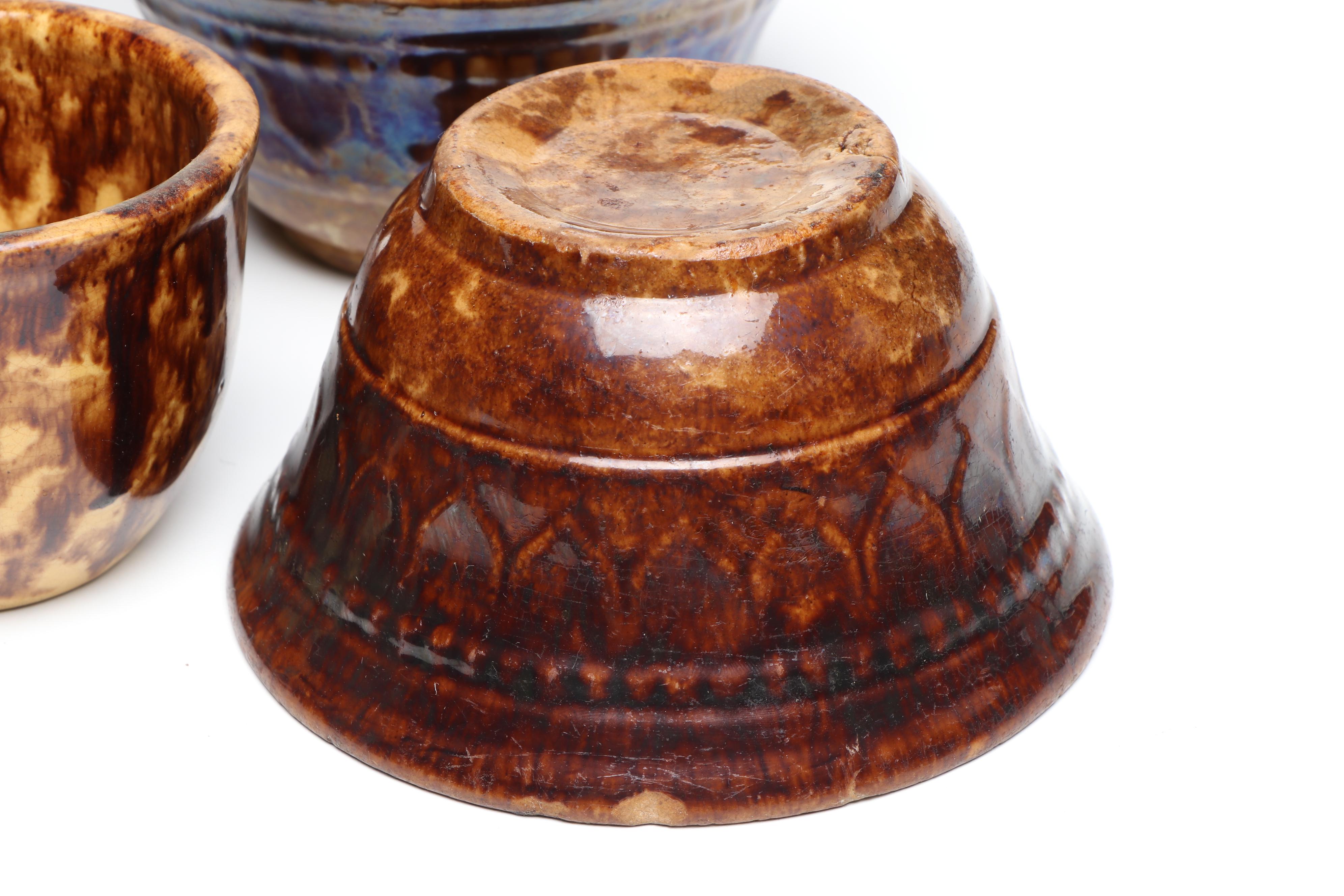 Rockingham Glaze Earthenware Serving Bowls