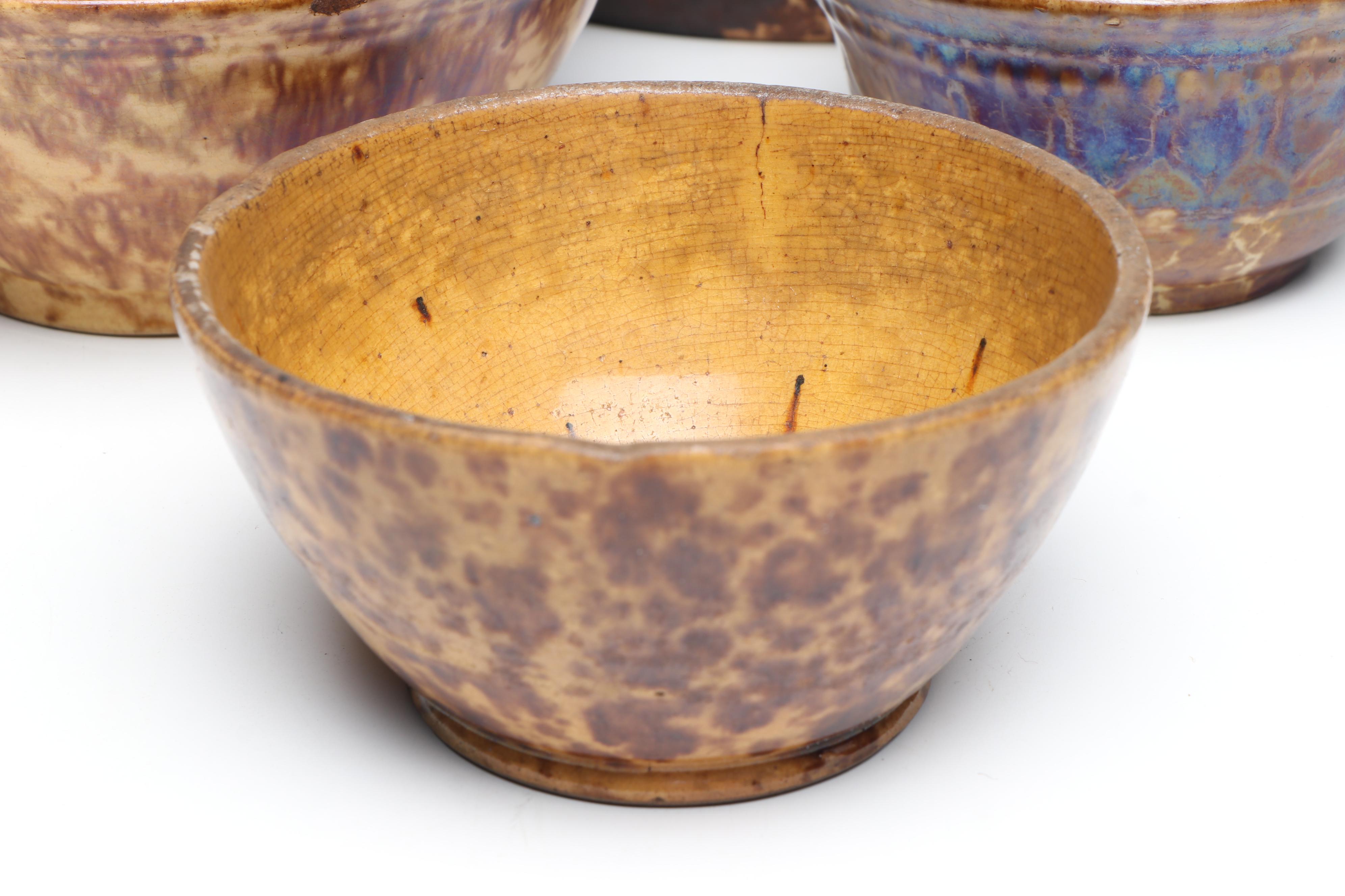 Rockingham Glaze Earthenware Serving Bowls