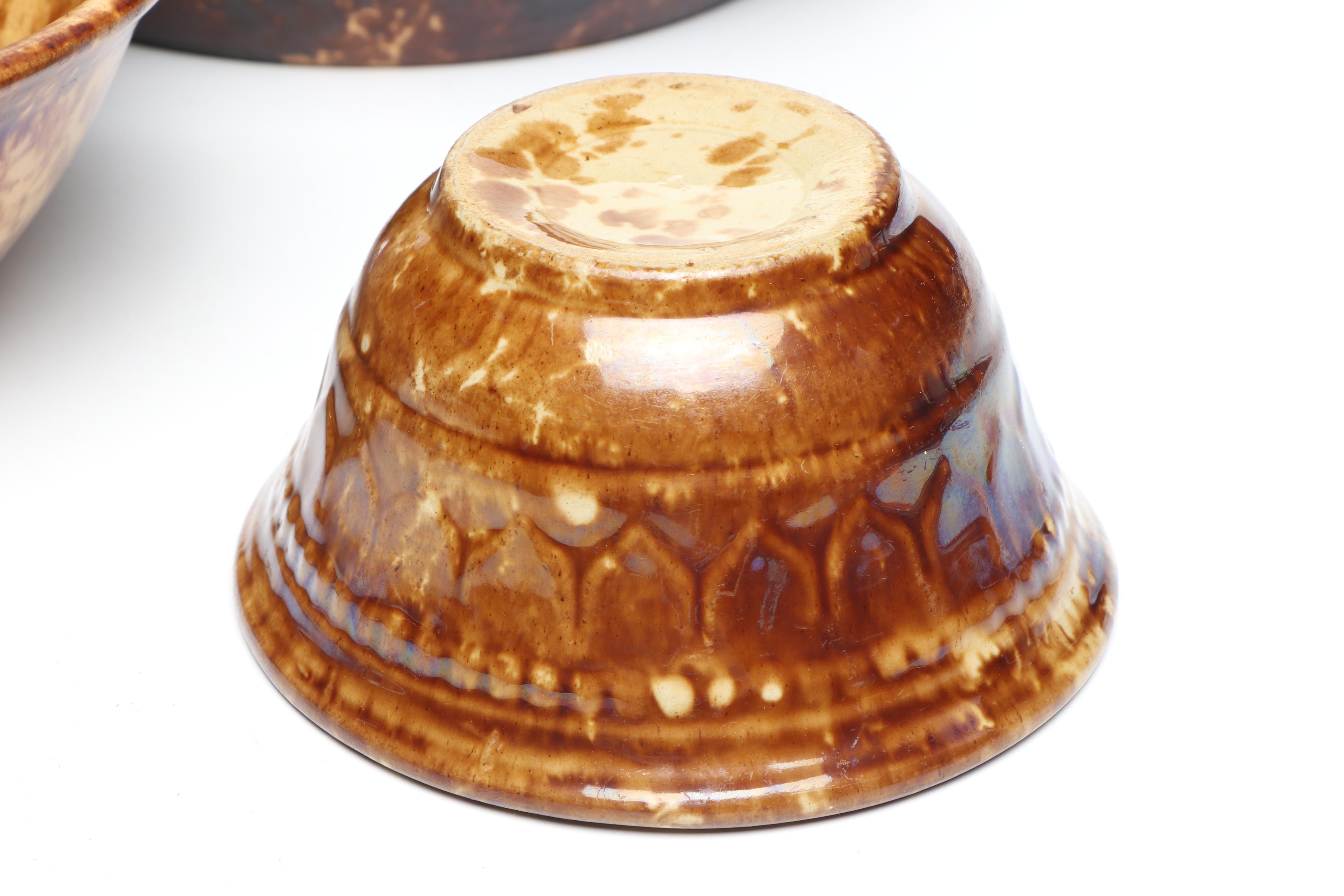 Rockingham Glaze Earthenware Serving Bowls