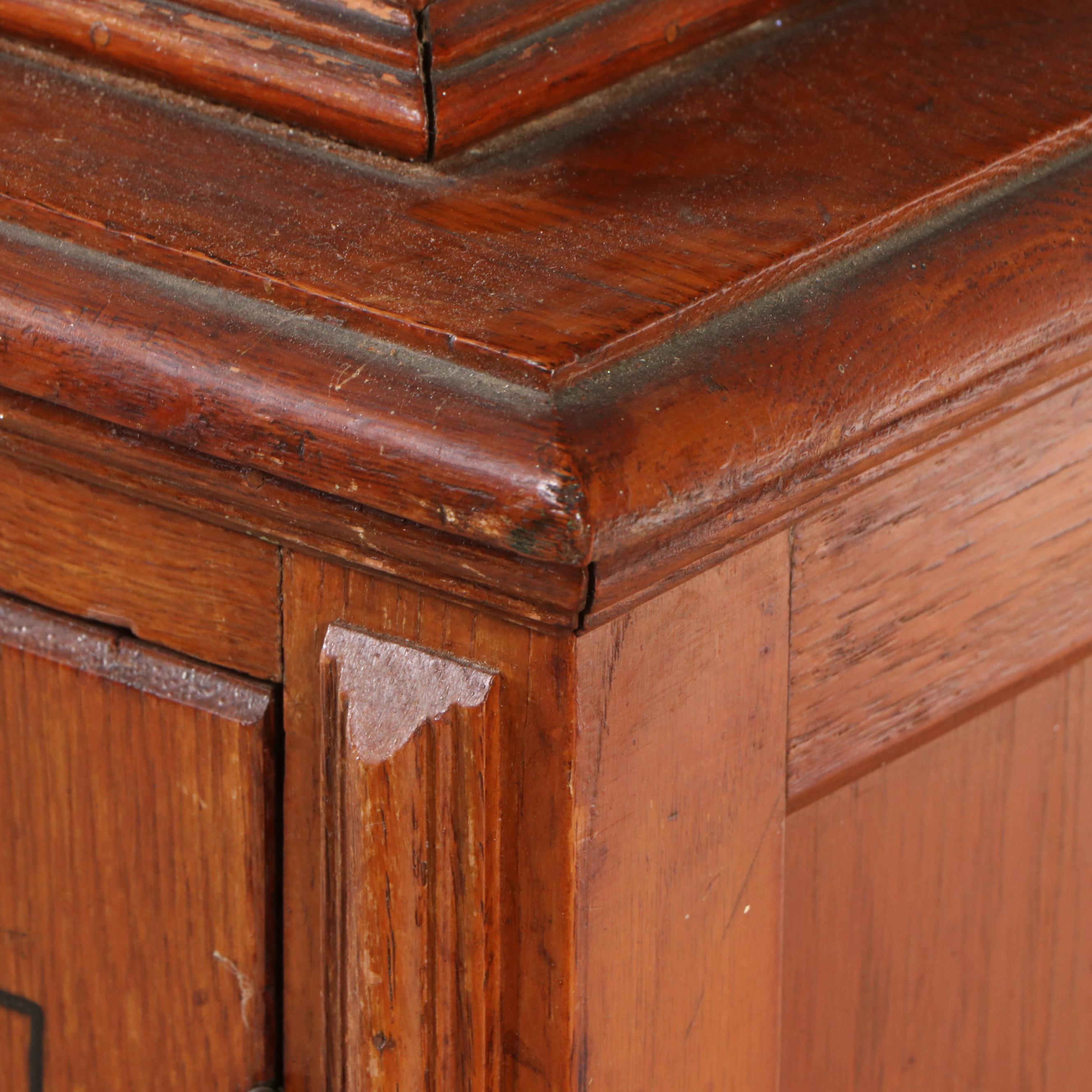 Tennenbaum Bros. Paint Decorated Oak China Cabinet