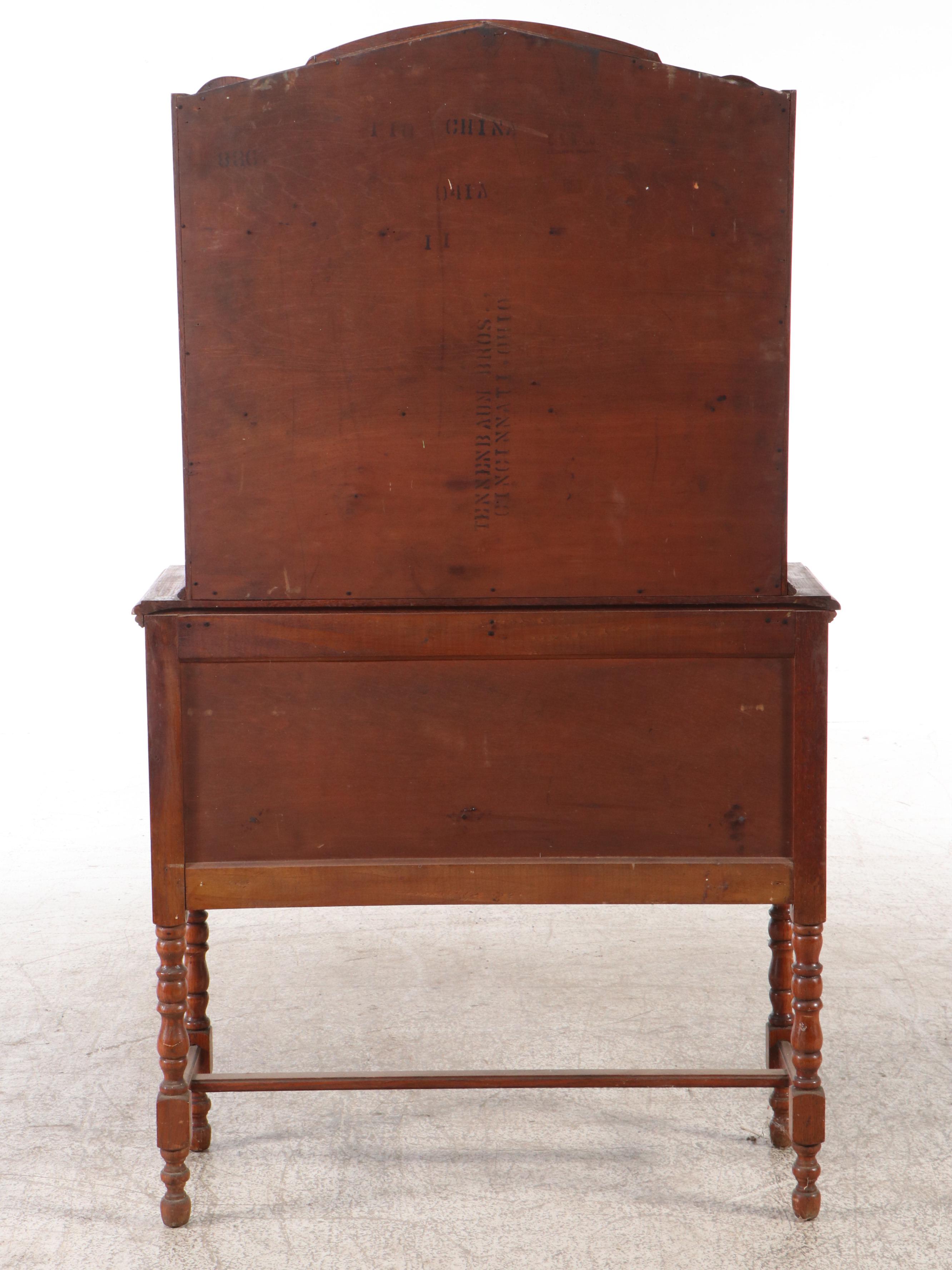 Tennenbaum Bros. Paint Decorated Oak China Cabinet