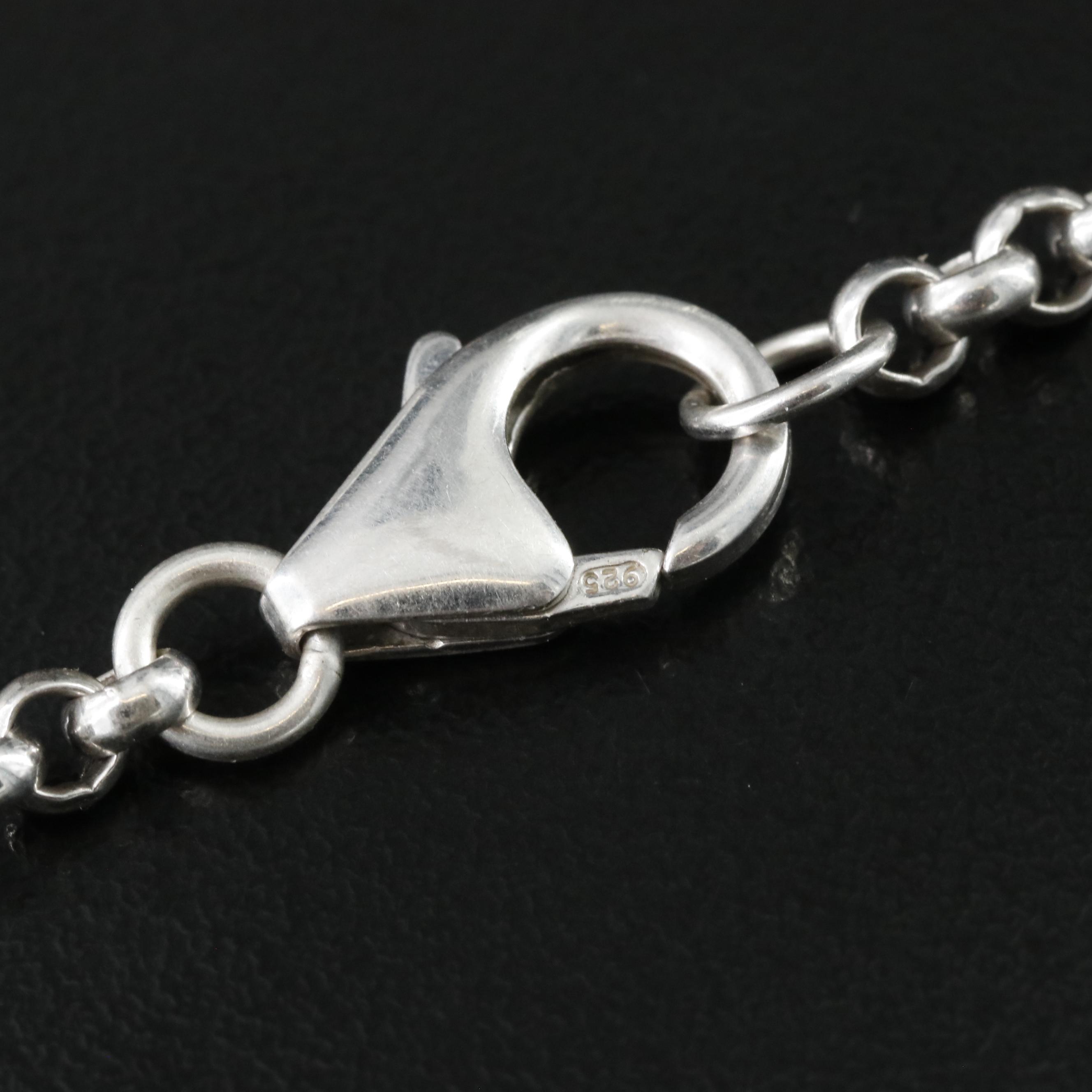 Sterling Silver Pearl Station Necklace