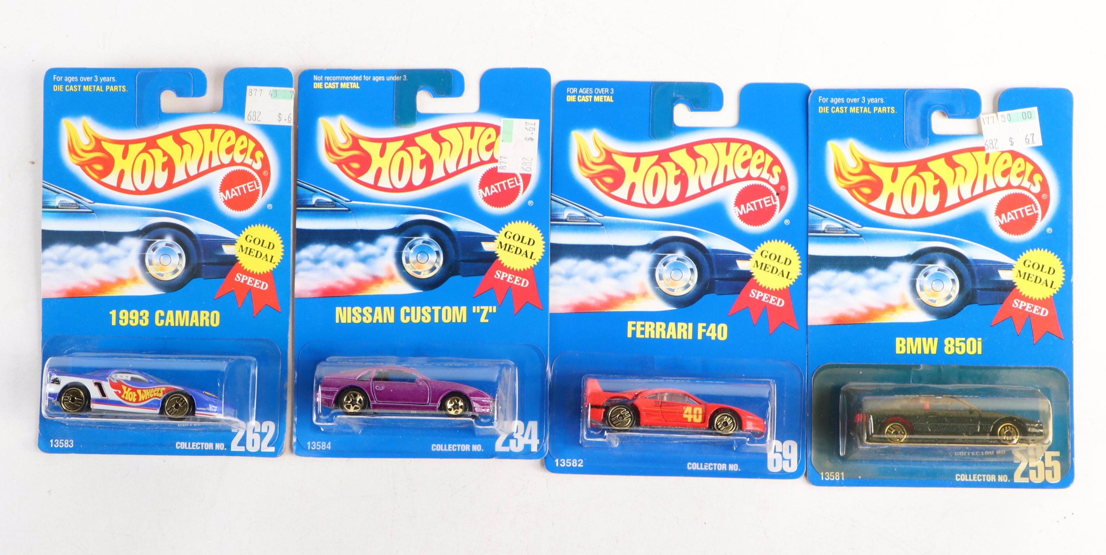 Hot Wheels "BMW 850i," "Dodge Viper RT/10" and More Blue Back Toy Cars, 1991