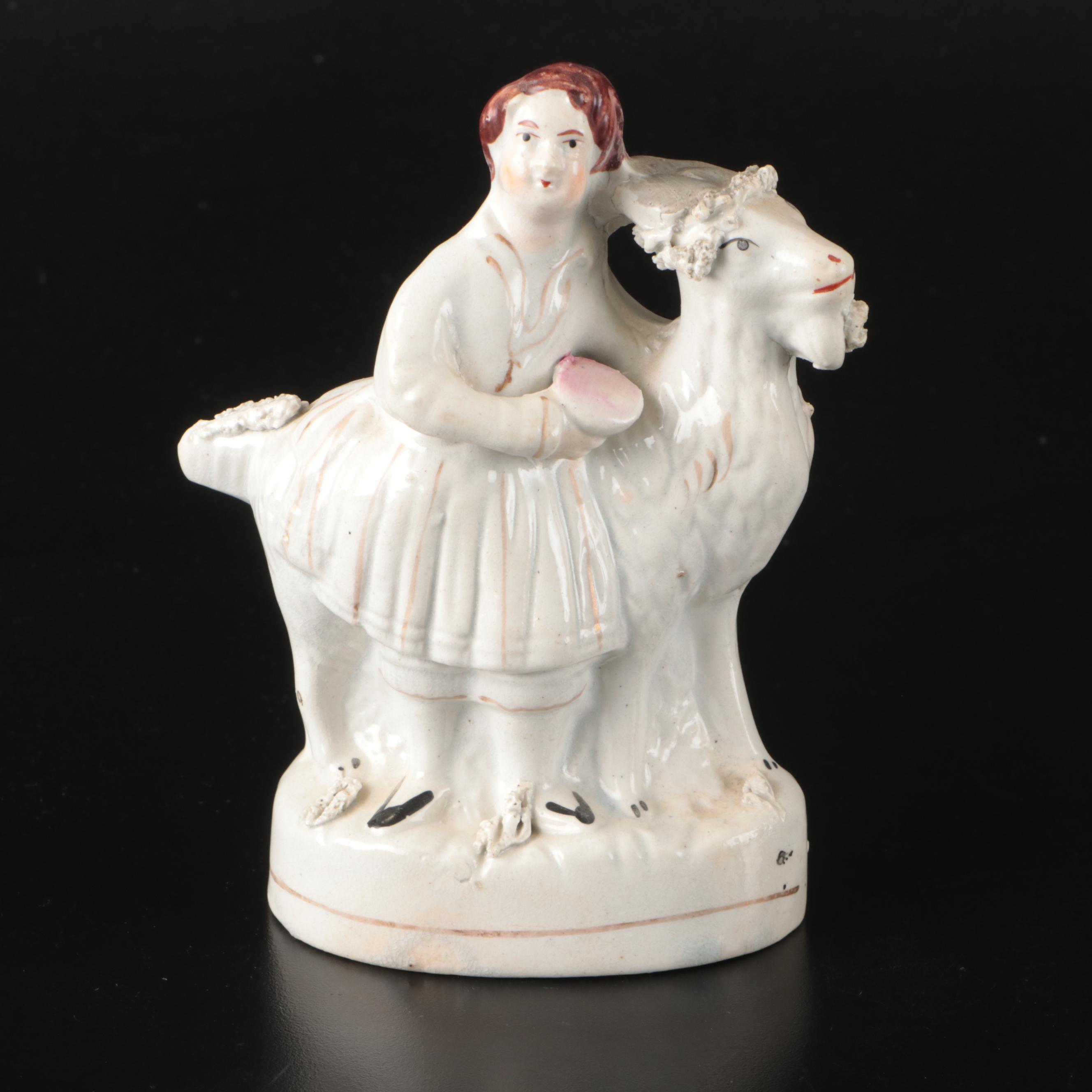 Old Pairs Style Porcelain Madonna and Child with Other Staffordshire Figurines