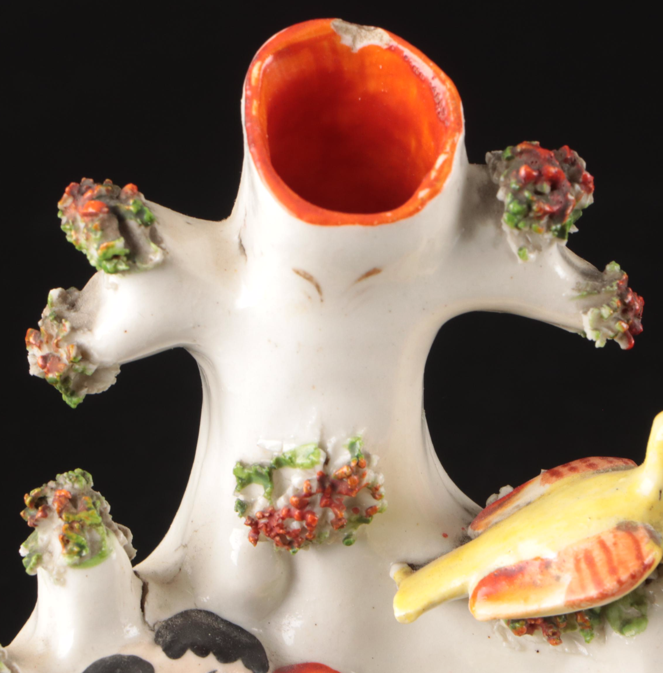 Staffordshire Man on Horseback with Other Flatback Figurine and Spill Vases