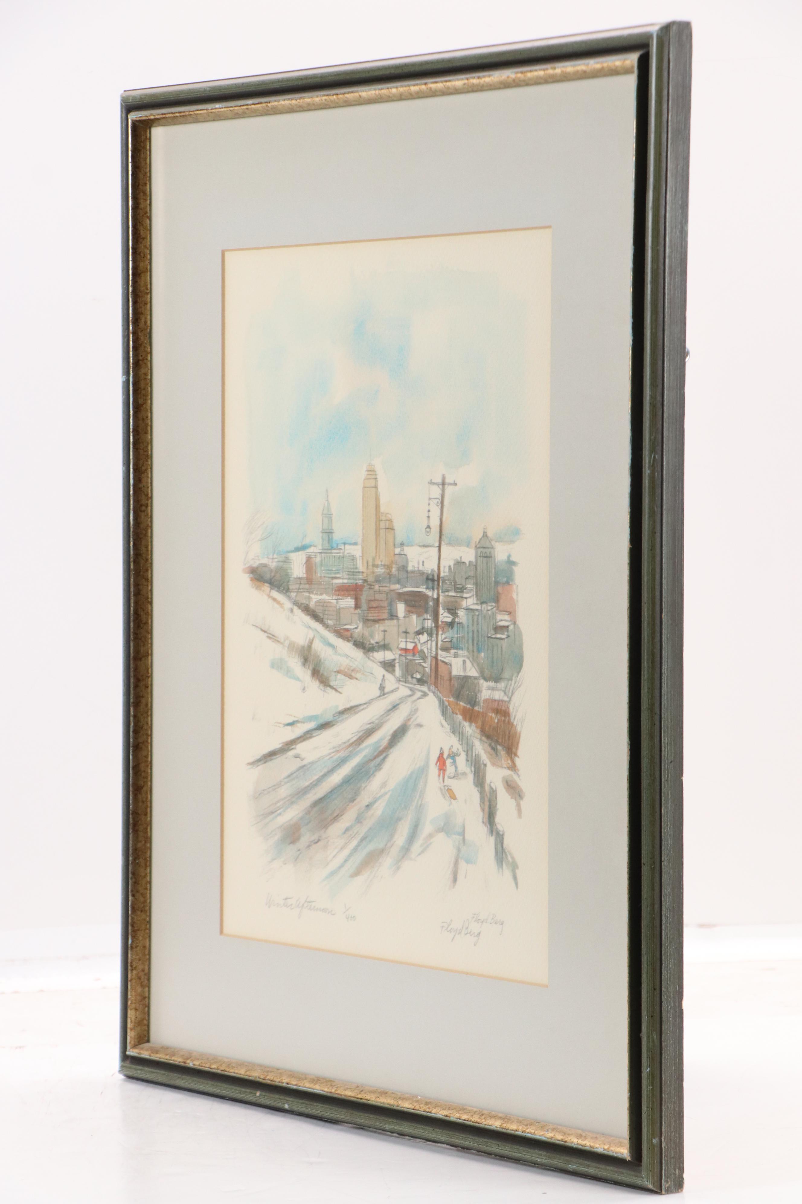 Floyd Berg Hand-Colored Halftone "Winter Afternoon"
