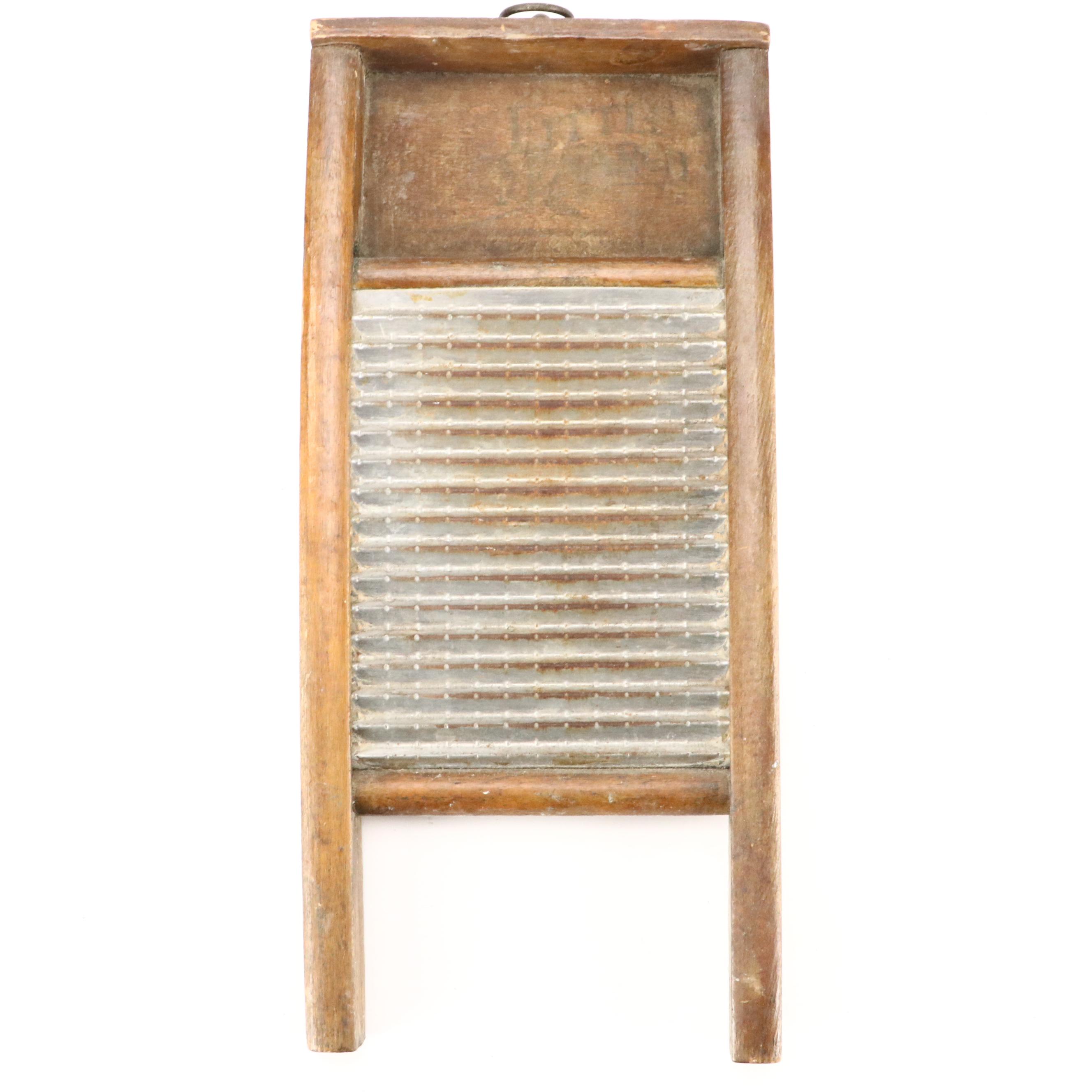 Rockingham Glazed Stoneware Washboard and Paper Roll Cutter with Other Washboard