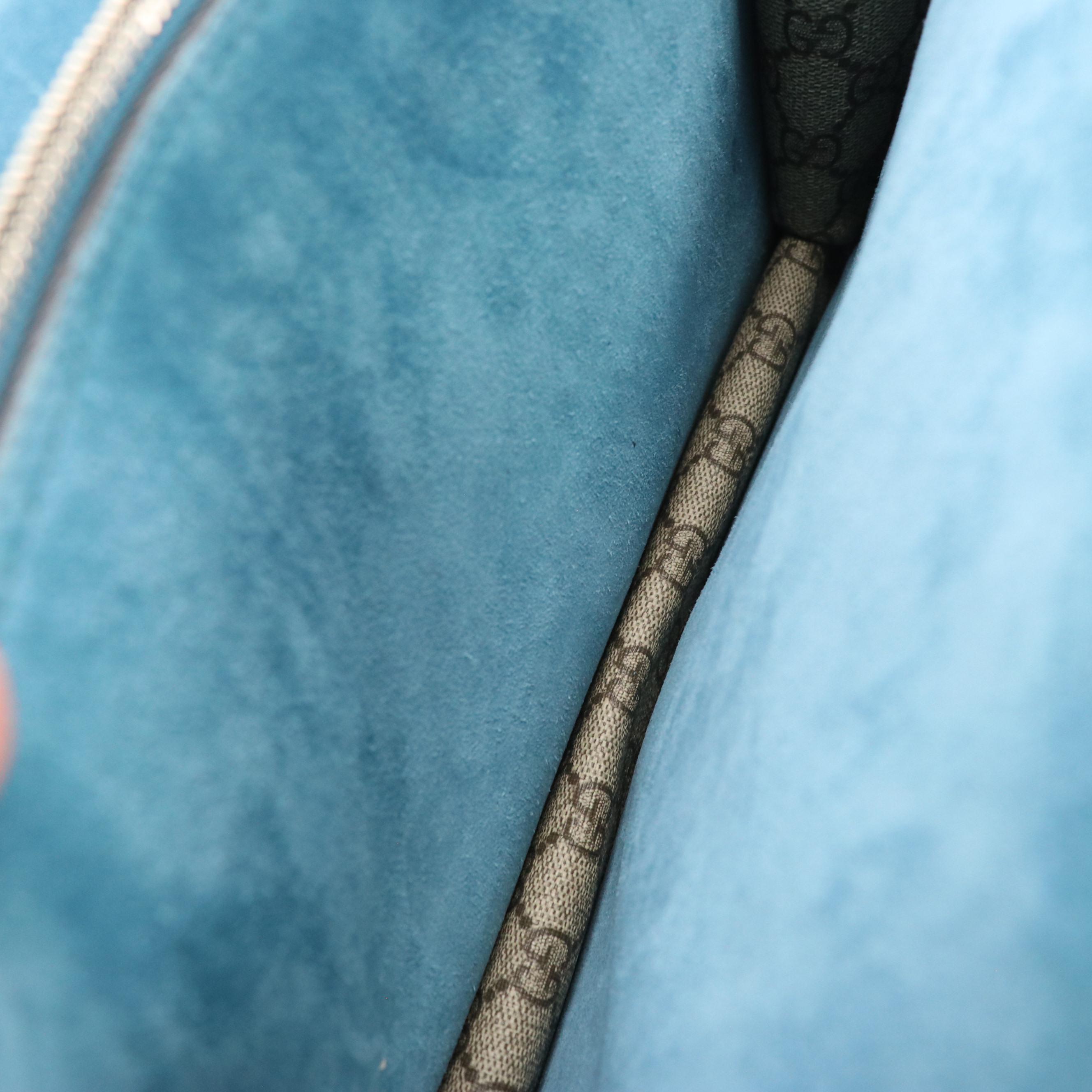 Gucci Angry Cat Embroidered & Crystal Embellished GG Supreme Canvas Dionysus Bag