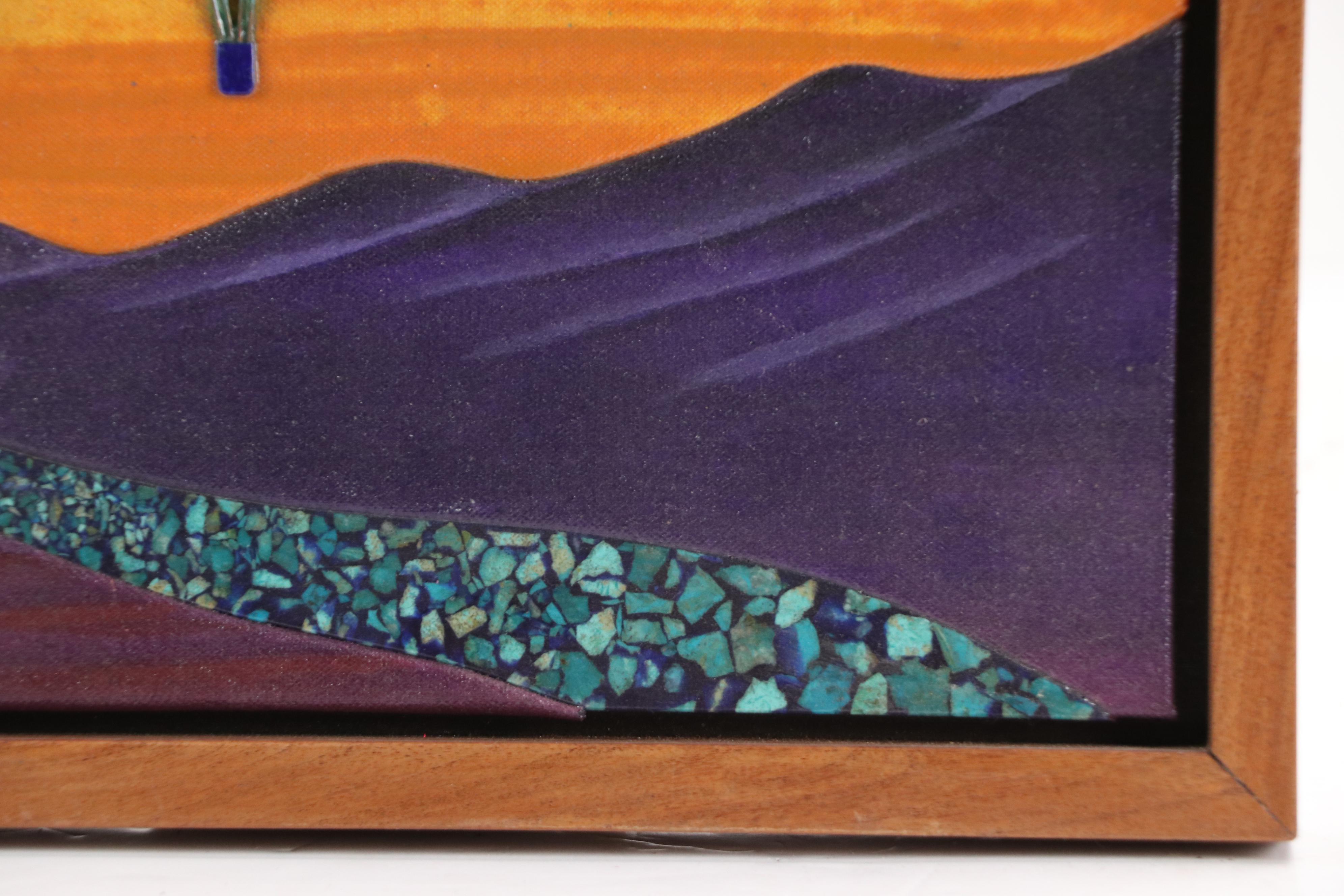 Gerald Tomany Mixed Media Painting "Balloons Over the Turquoise Trail," 2018