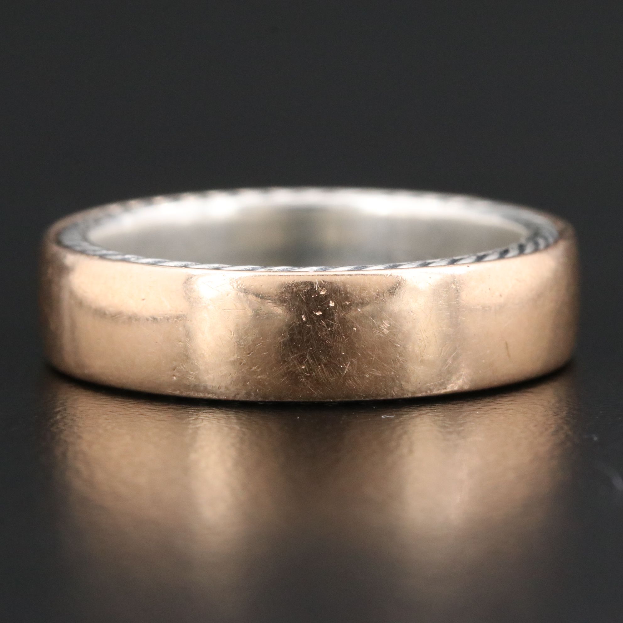 David Yurman Streamline 18K Rose Gold and Sterling Band