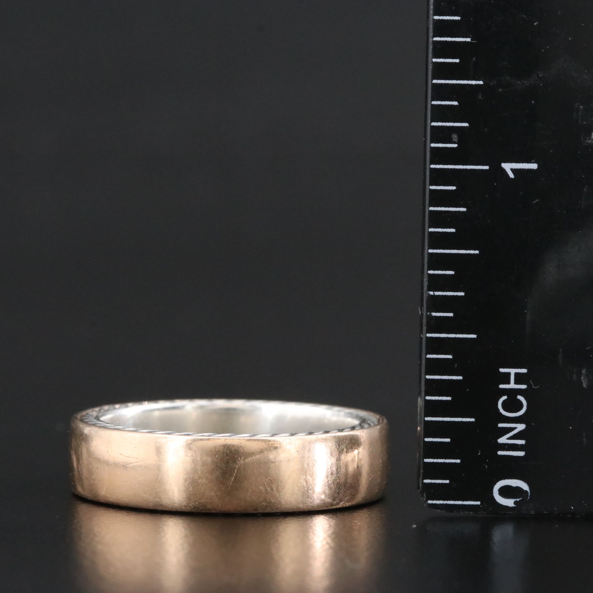 David Yurman Streamline 18K Rose Gold and Sterling Band