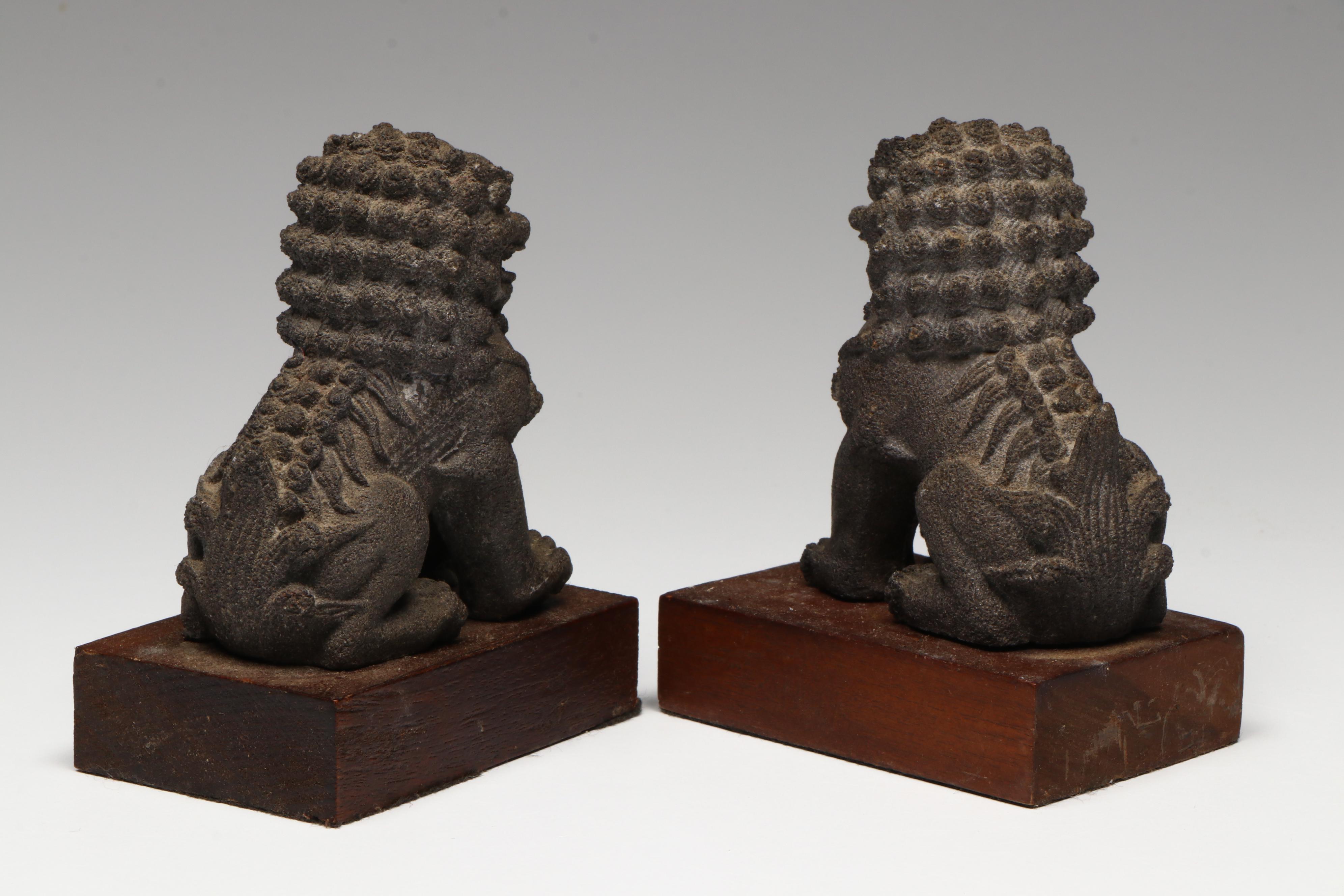 Chinese Ceramic and Stone Lion Guardian Figures