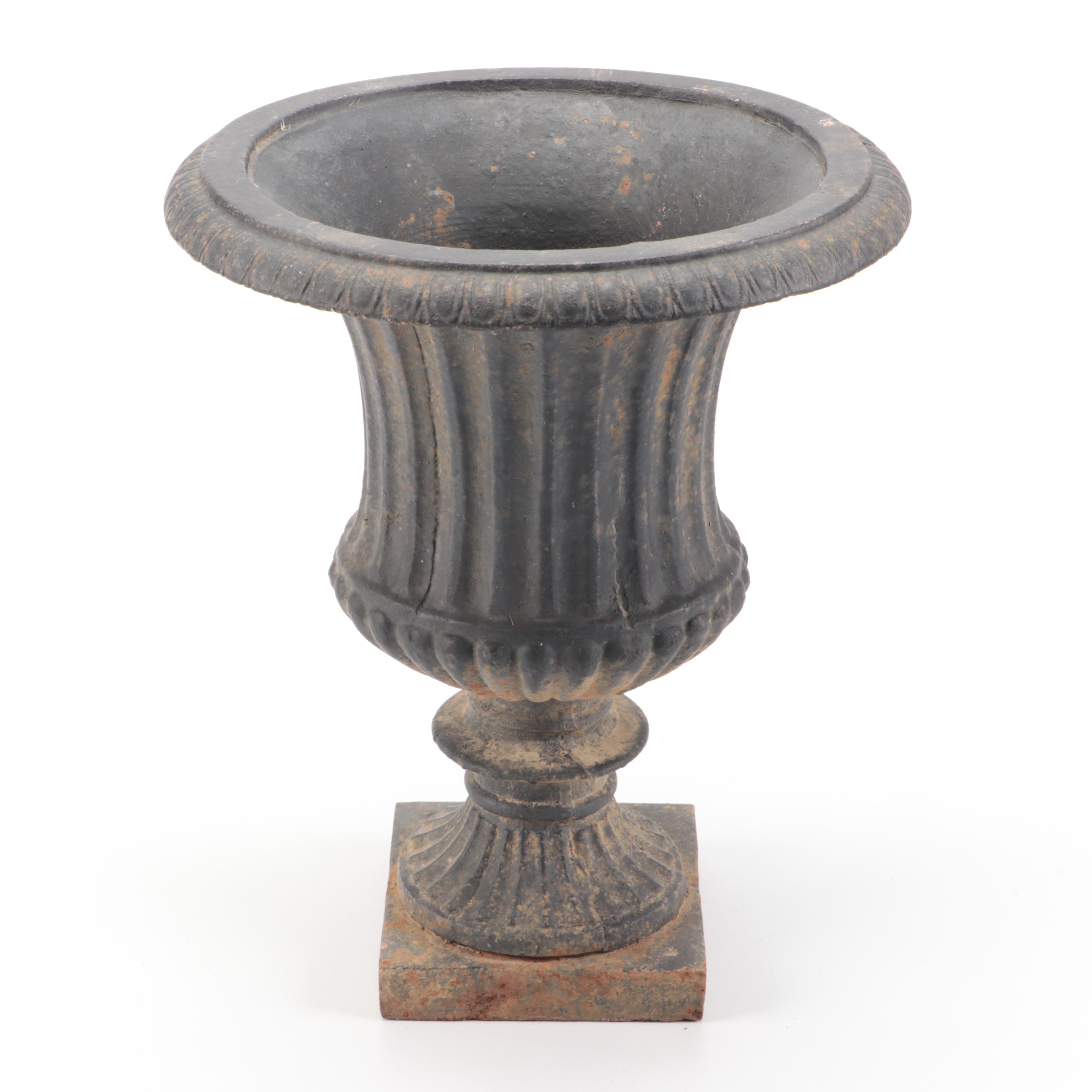 Cast Iron Pedestal Planter with Other Cast Iron Outdoor Décor