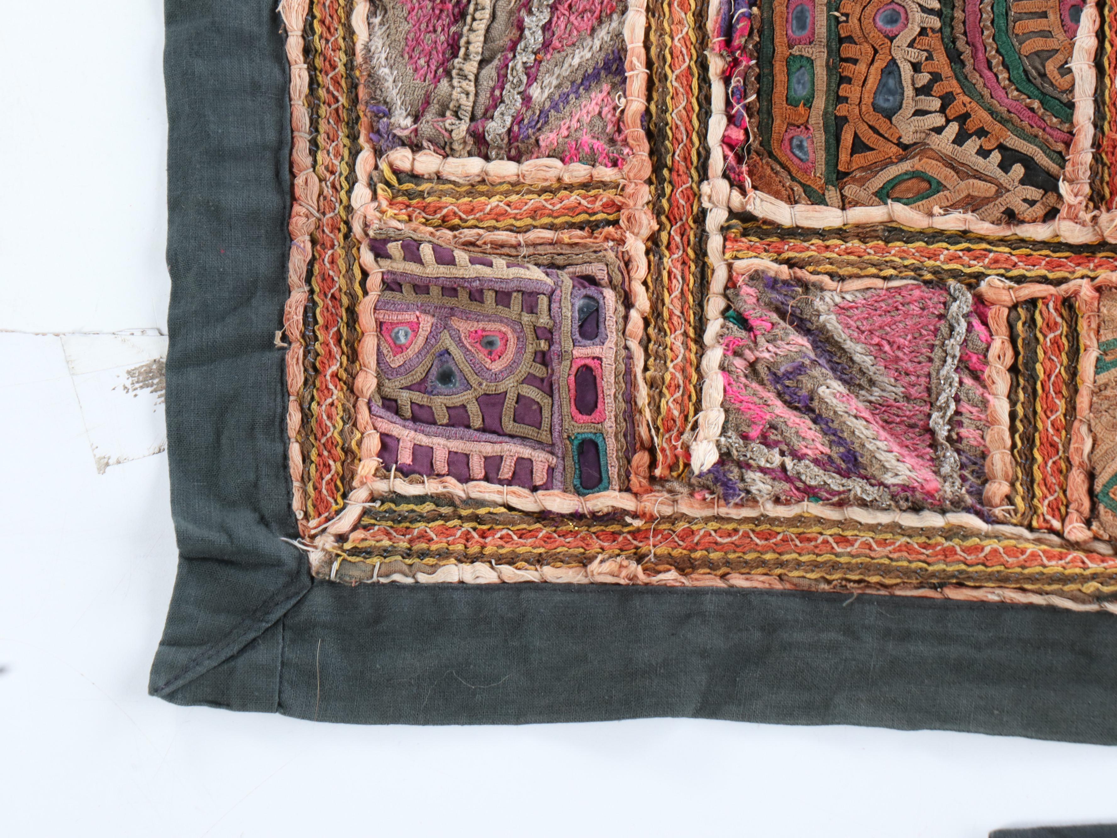 Indian Hand-Embroidered Shisha and Chain Stitch Textiles