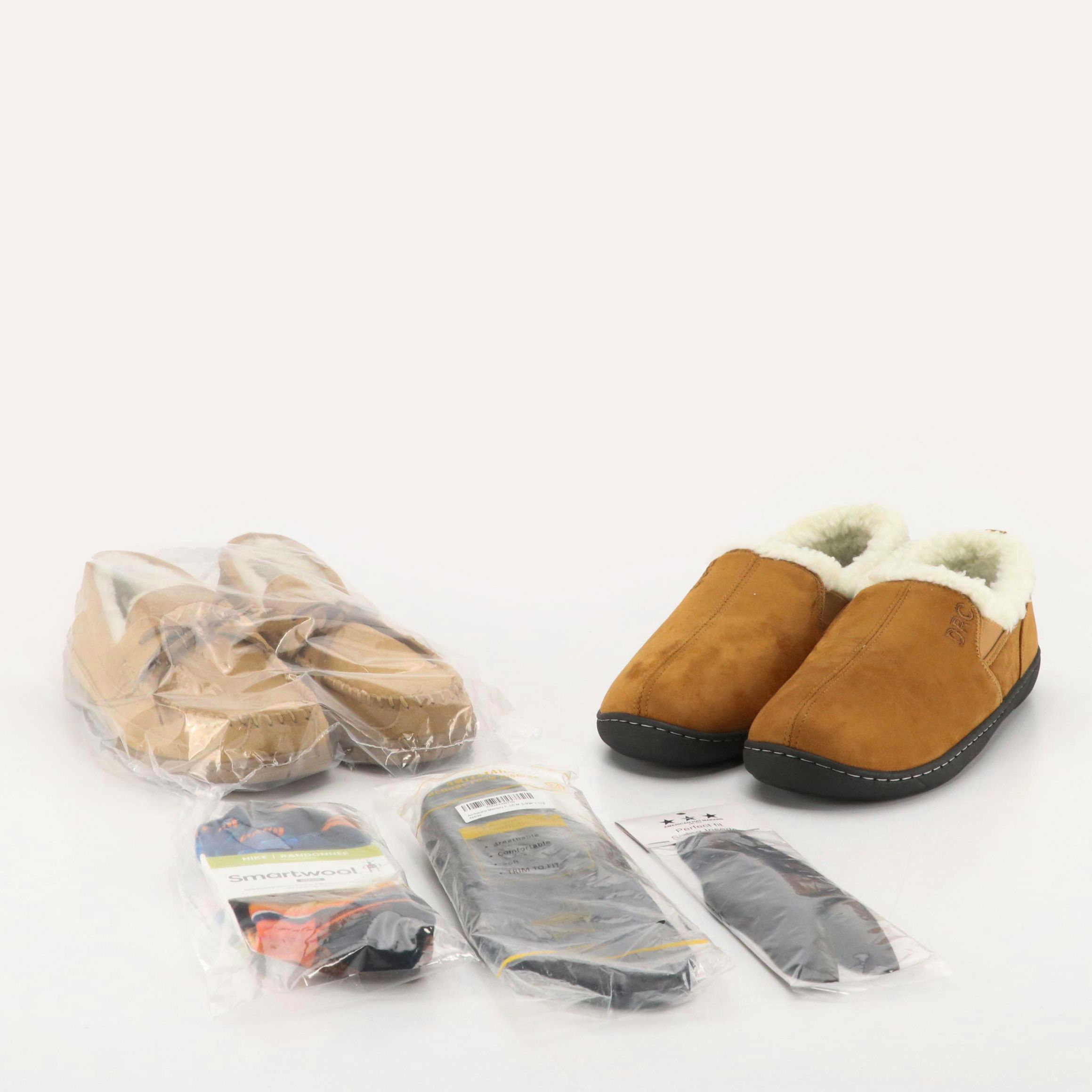 Men's Lands End Moccasin Slippers, Dr. Comfort Vista Slippers, Other Socks, More