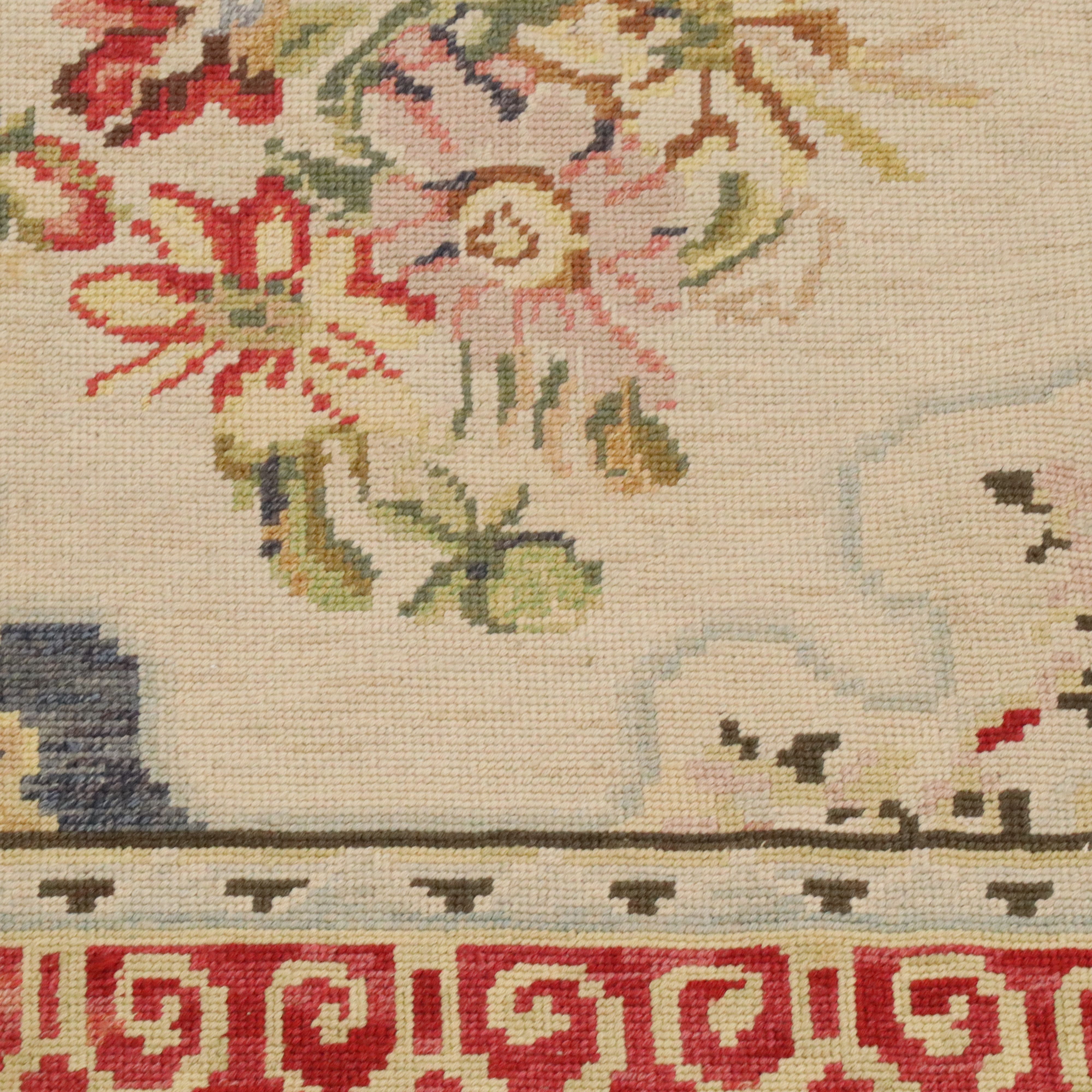 6'2 x 8'8 Handmade Sino-Turkish Style Needlepoint Area Rug