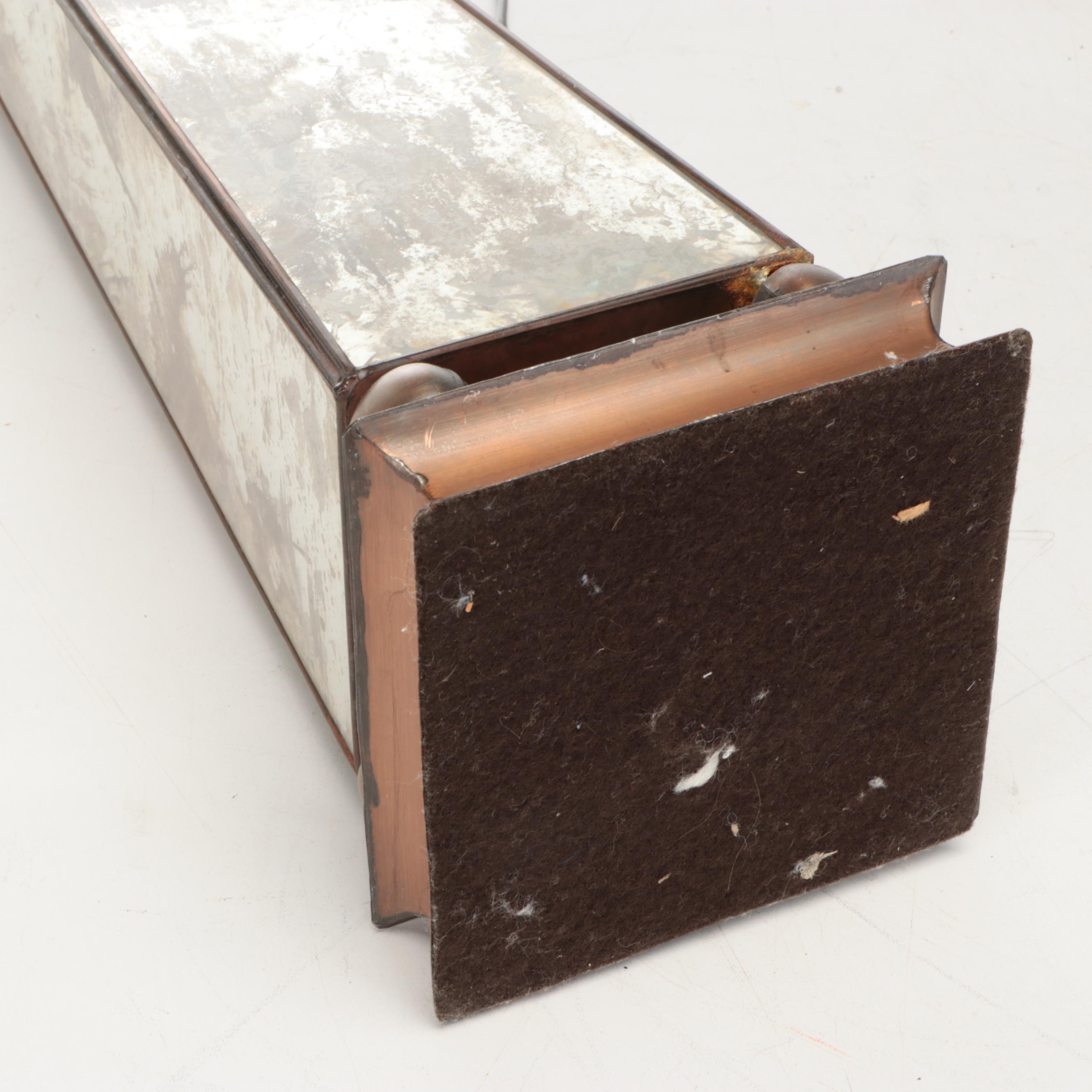 Mirrored Glass Pyramid Table Lamps