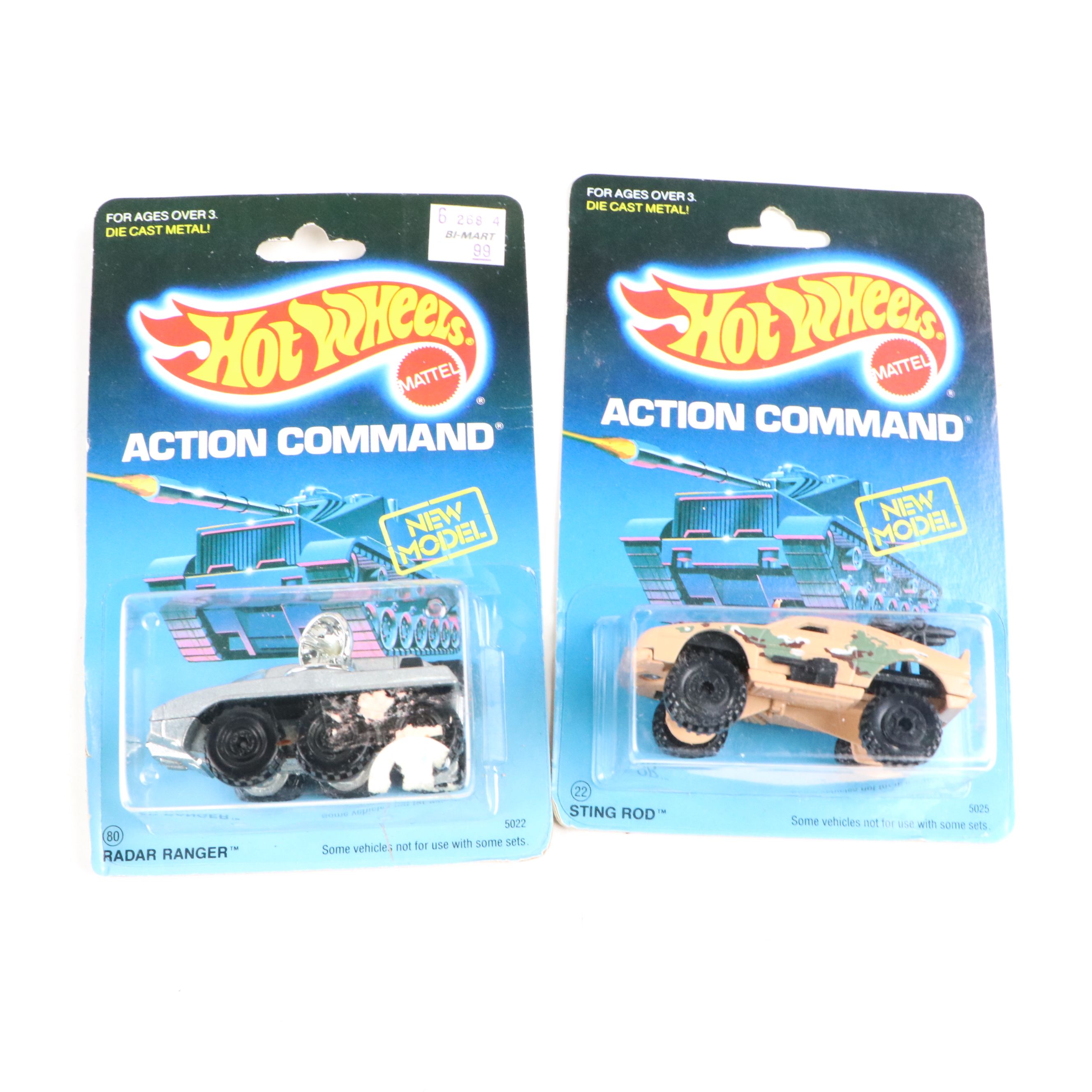 Hot Wheels "Sting Rod," "Radar Ranger" with Other Military Toy Cars, 1980s