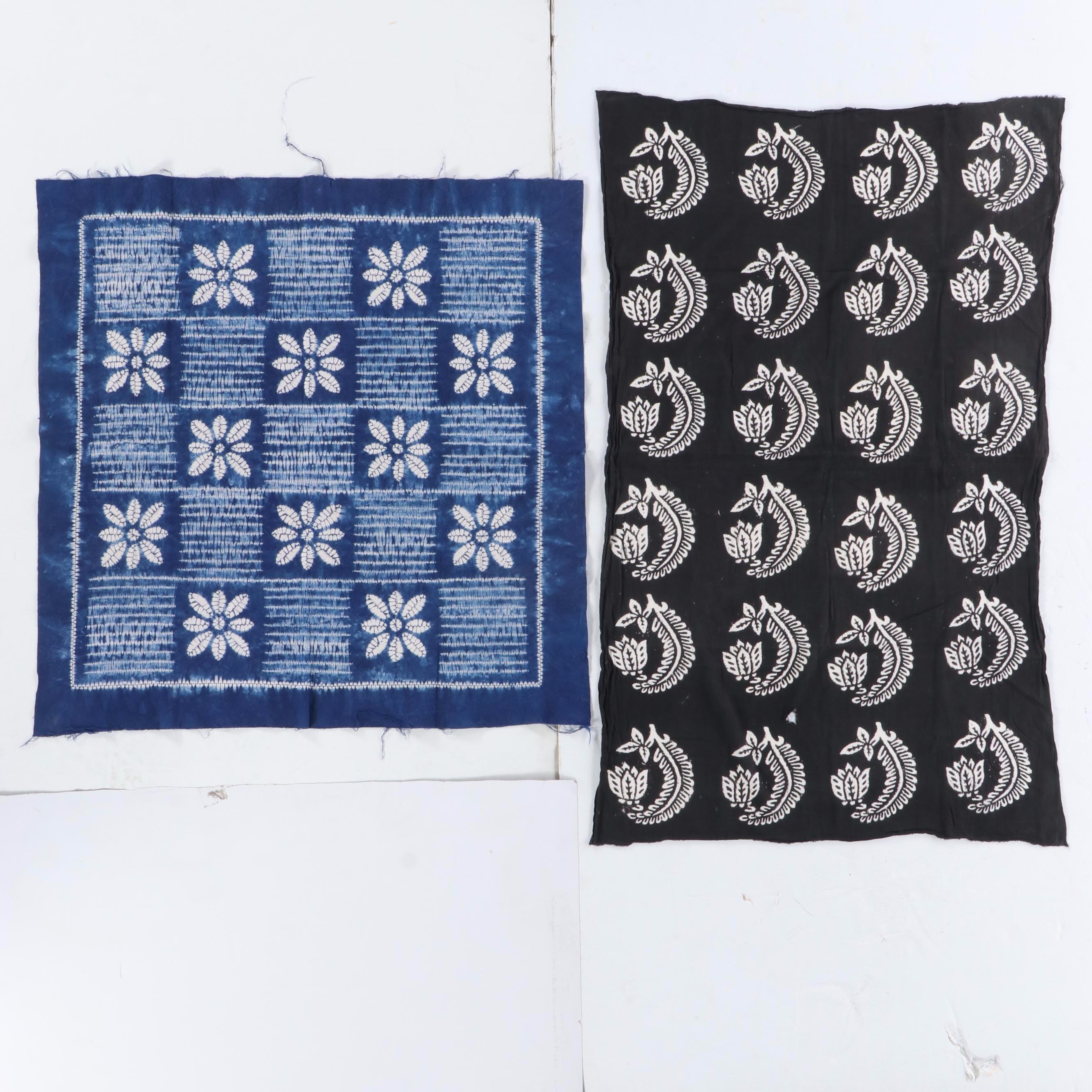 Batik and Wax-Resist Dyed Floral Textiles