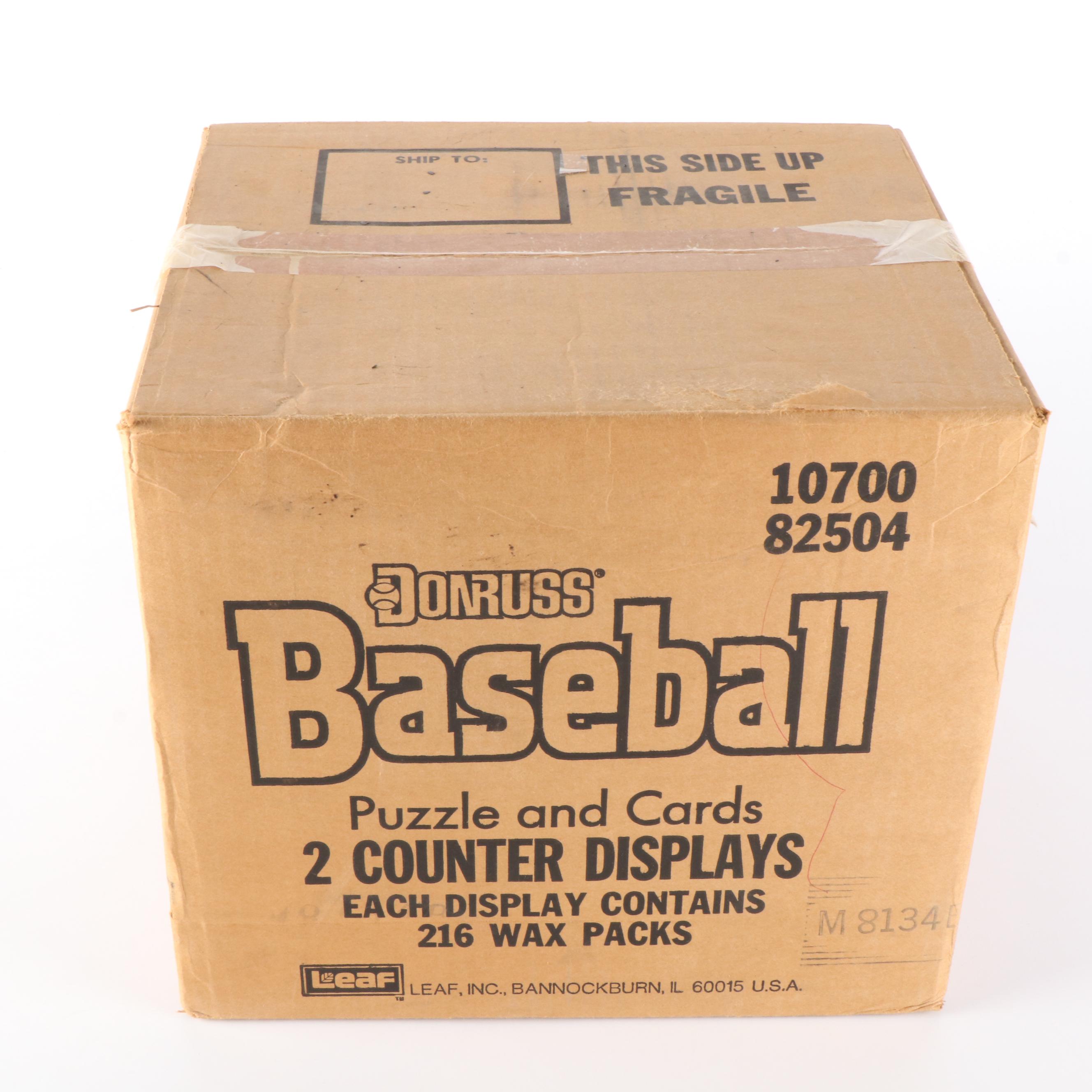 Sealed 1988 Donruss Baseball Card Counter Display Case with Sealed Wax Packs