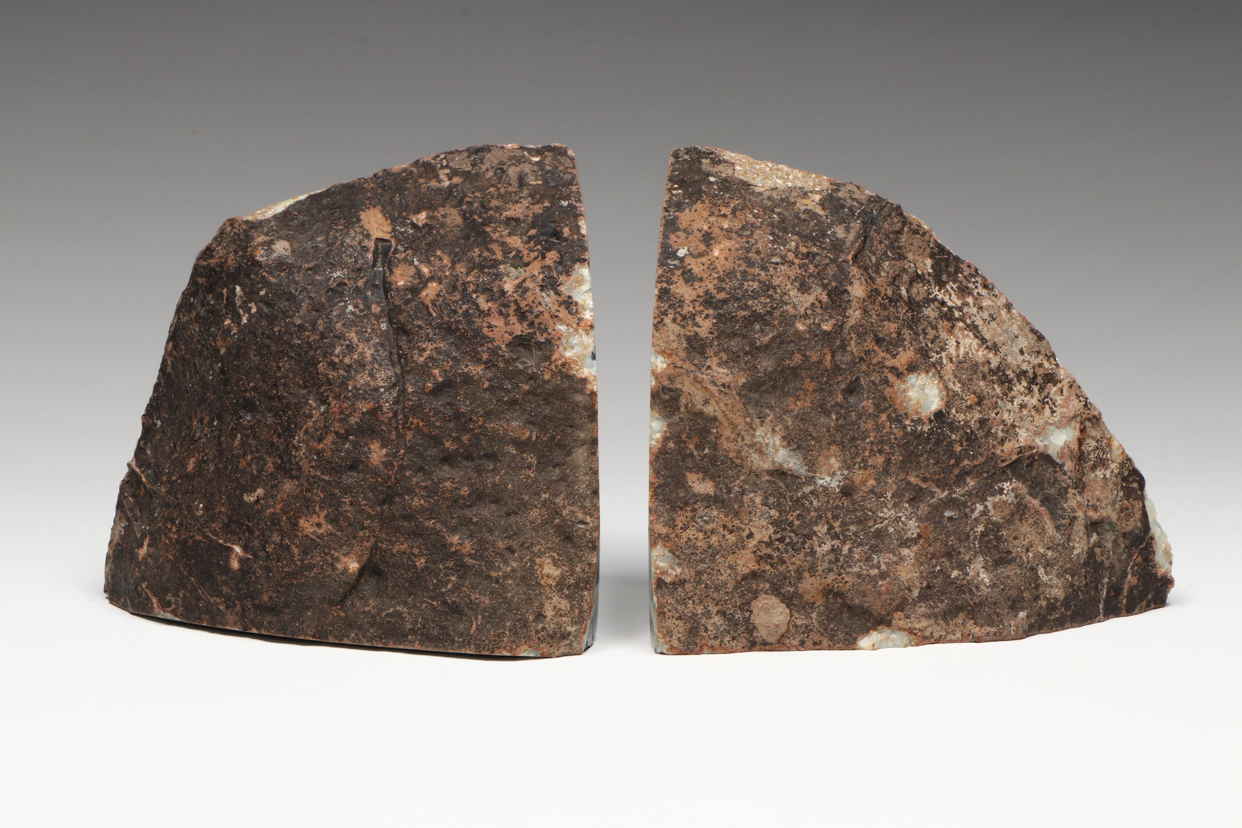 Pair of Polished Agate Geode Bookends