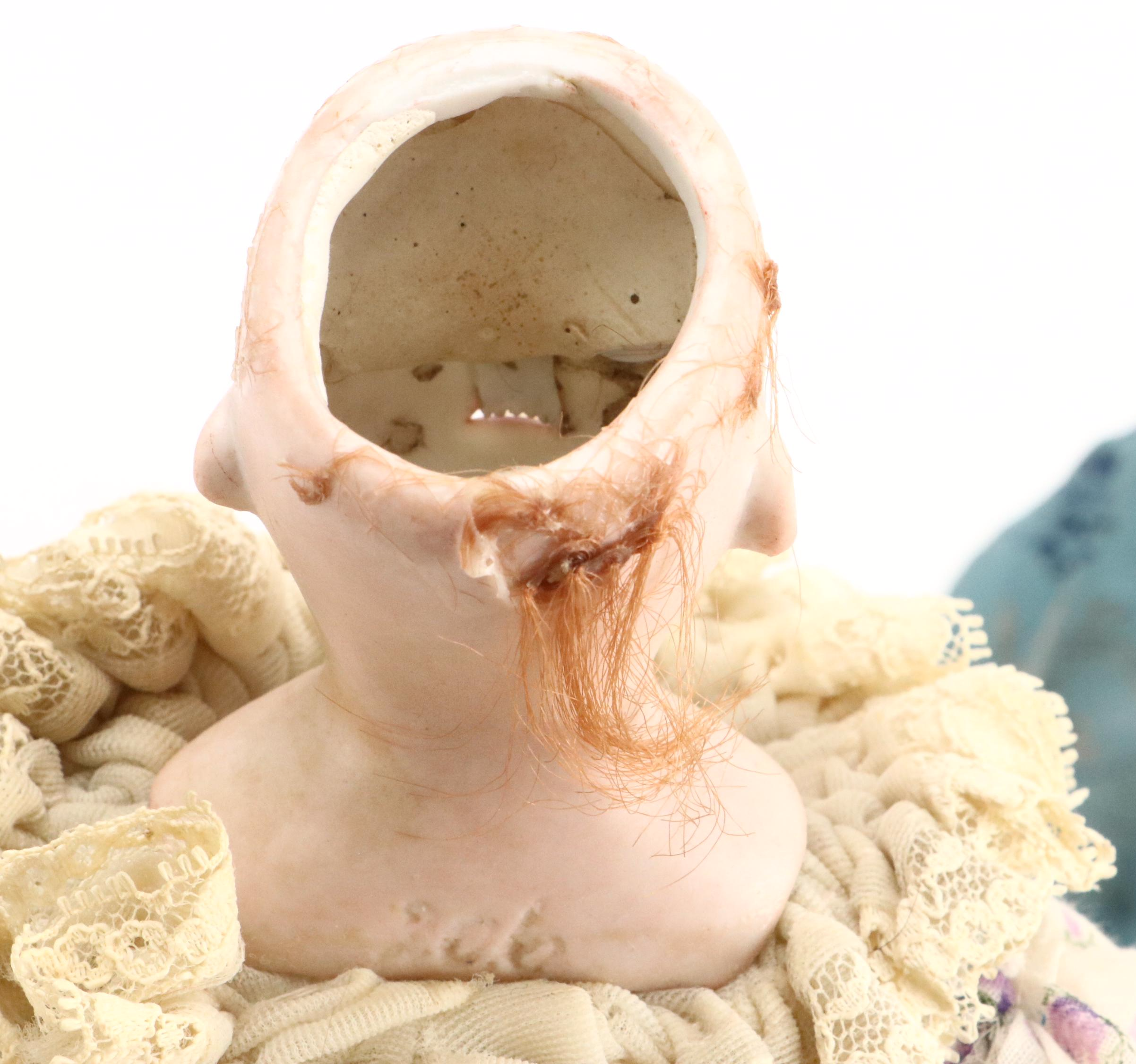 German Bisque Open Mouth Shoulder Plate with Other China Head Doll