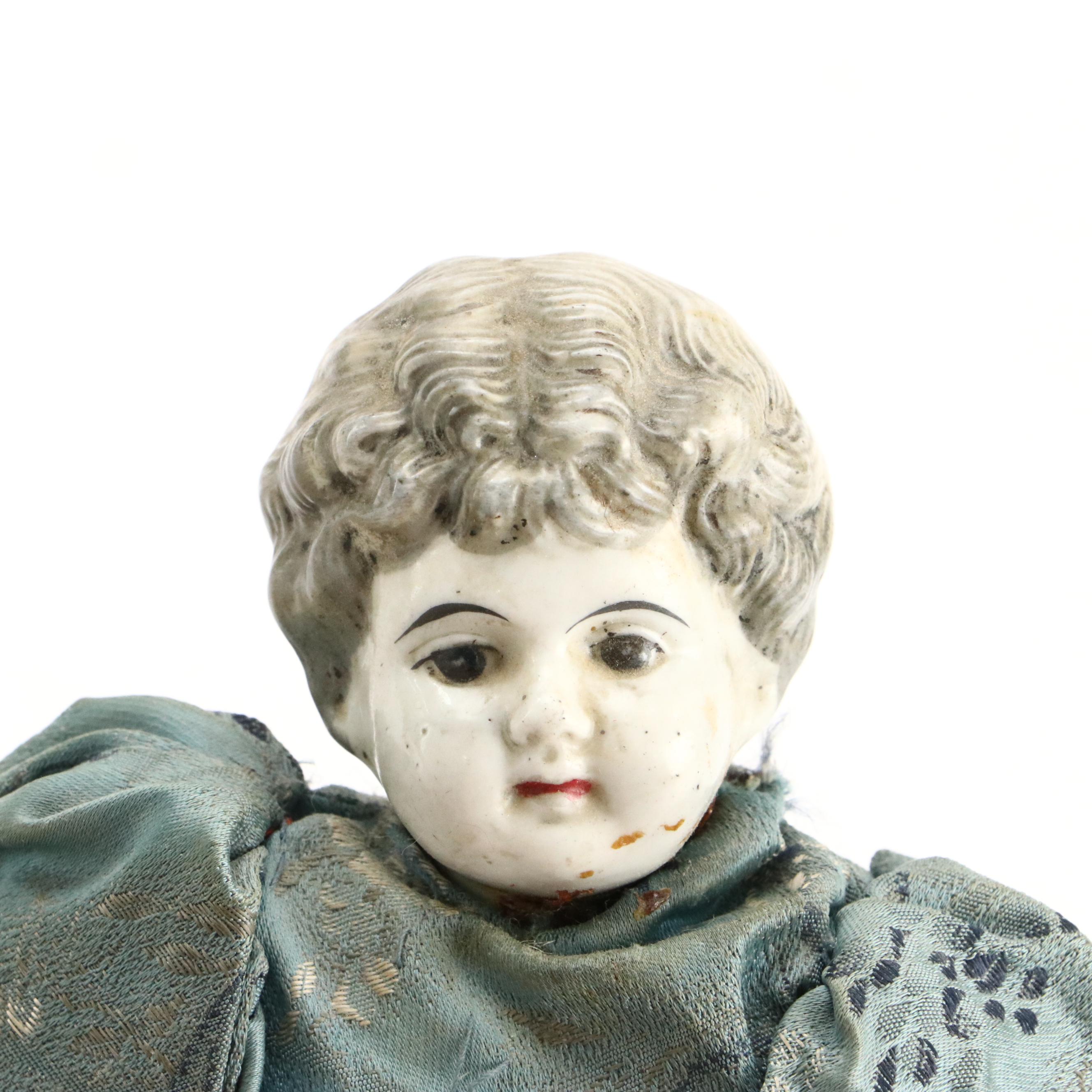 German Bisque Open Mouth Shoulder Plate with Other China Head Doll
