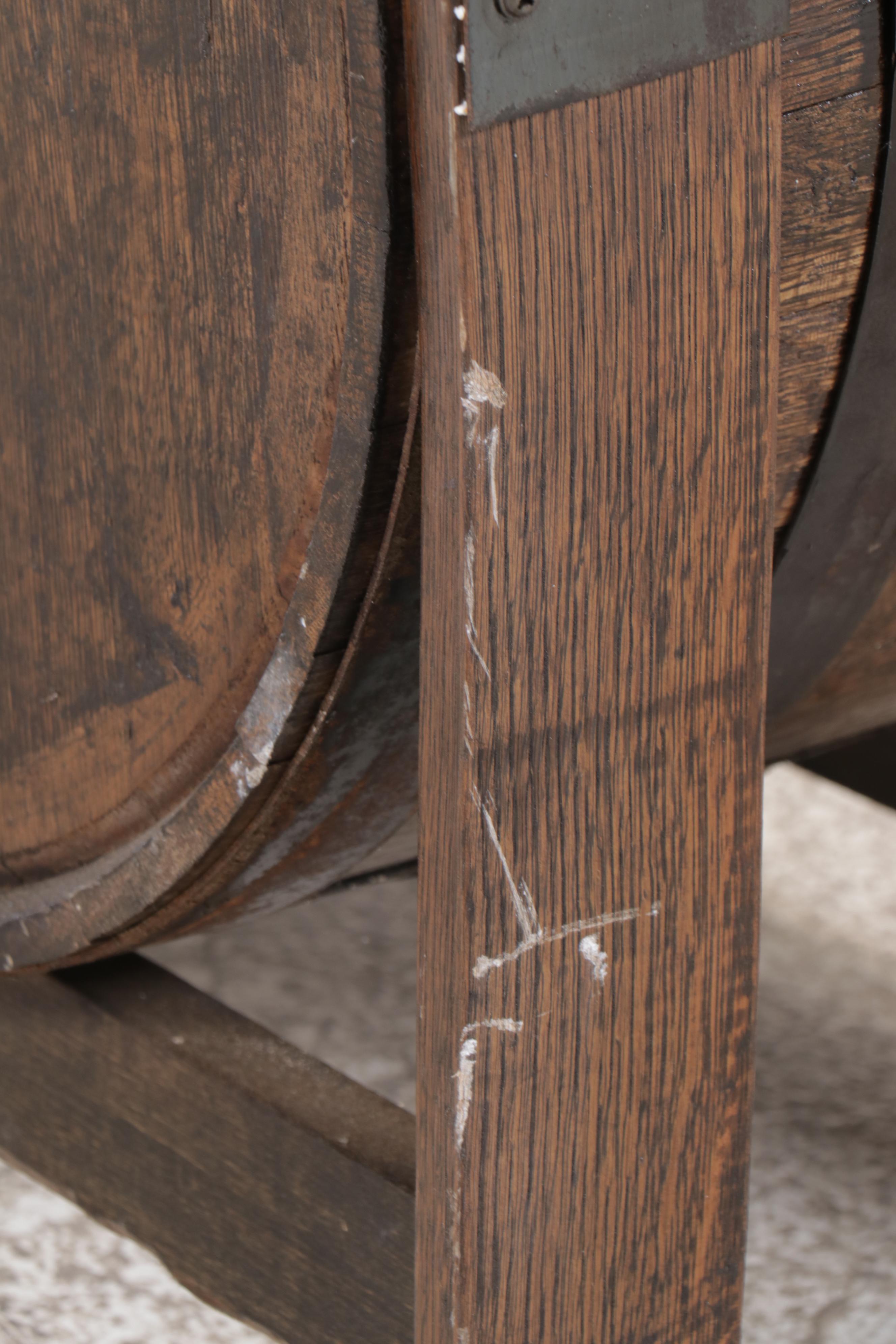 Oak Bar with Bourbon Barrel Shelves