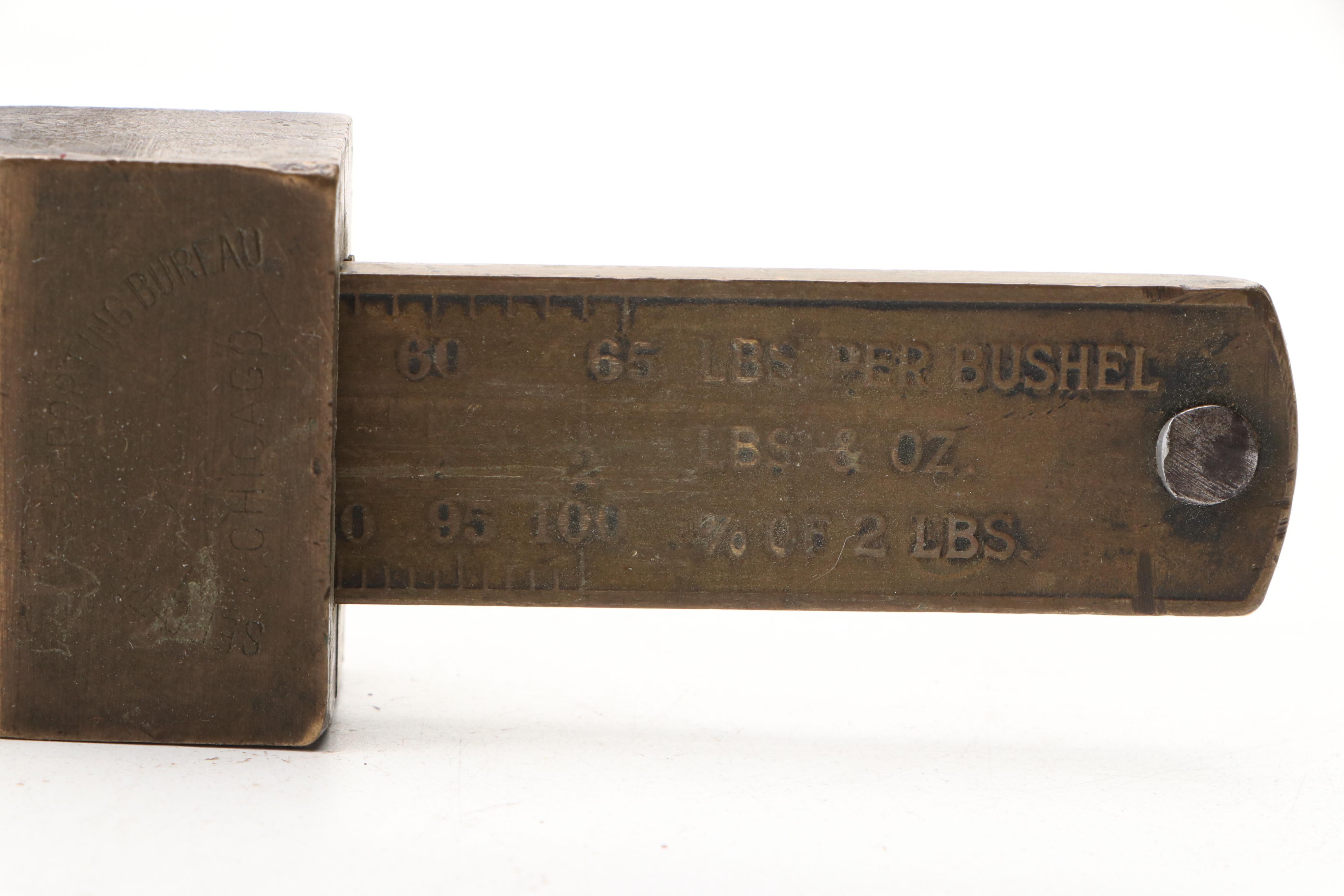 Seed Trade Reporting Bureau Metal Hand Scale with Fairbanks and Egg Scale