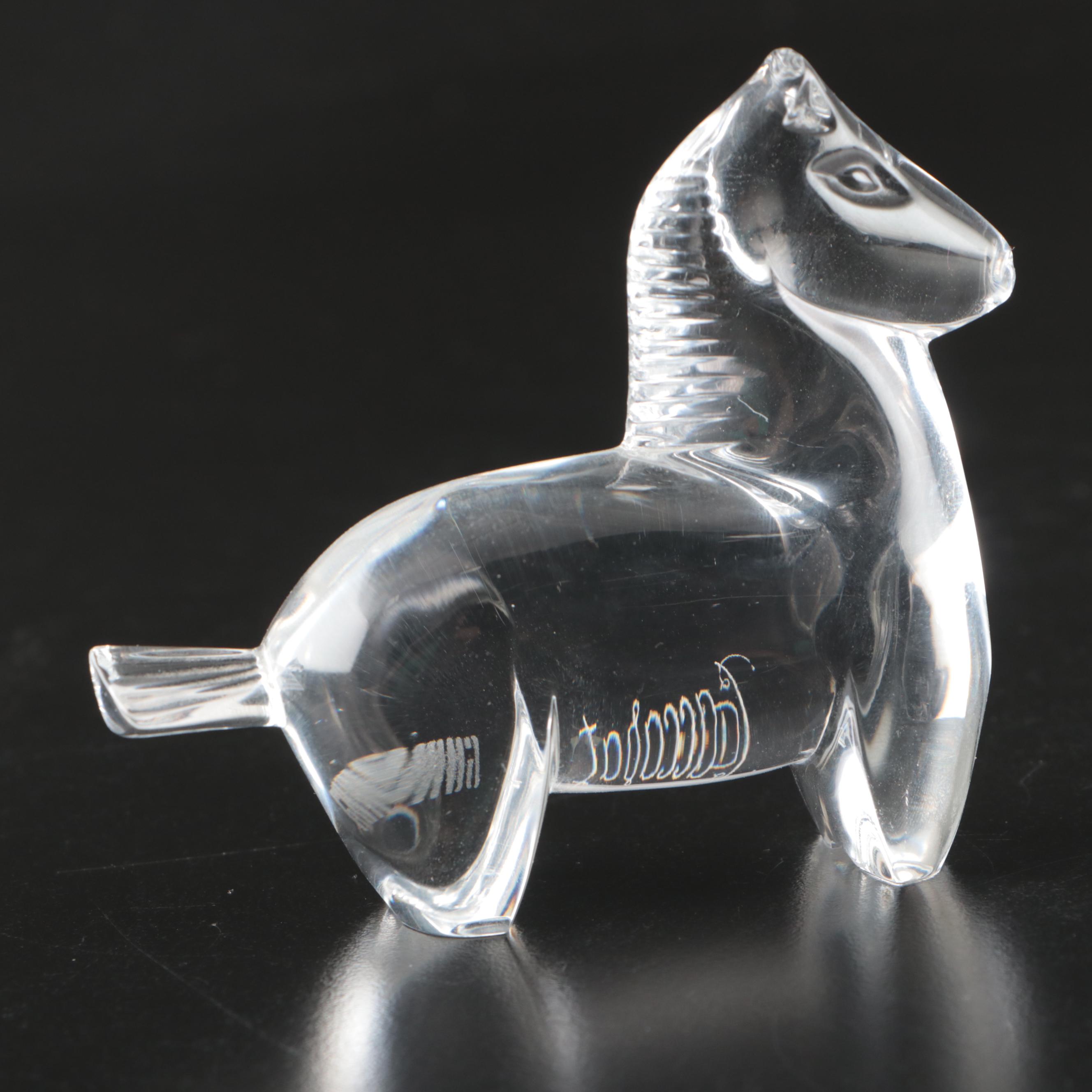 Baccarat Zodiac Animals "Horse" Figure with "Trojan Horse" Figure