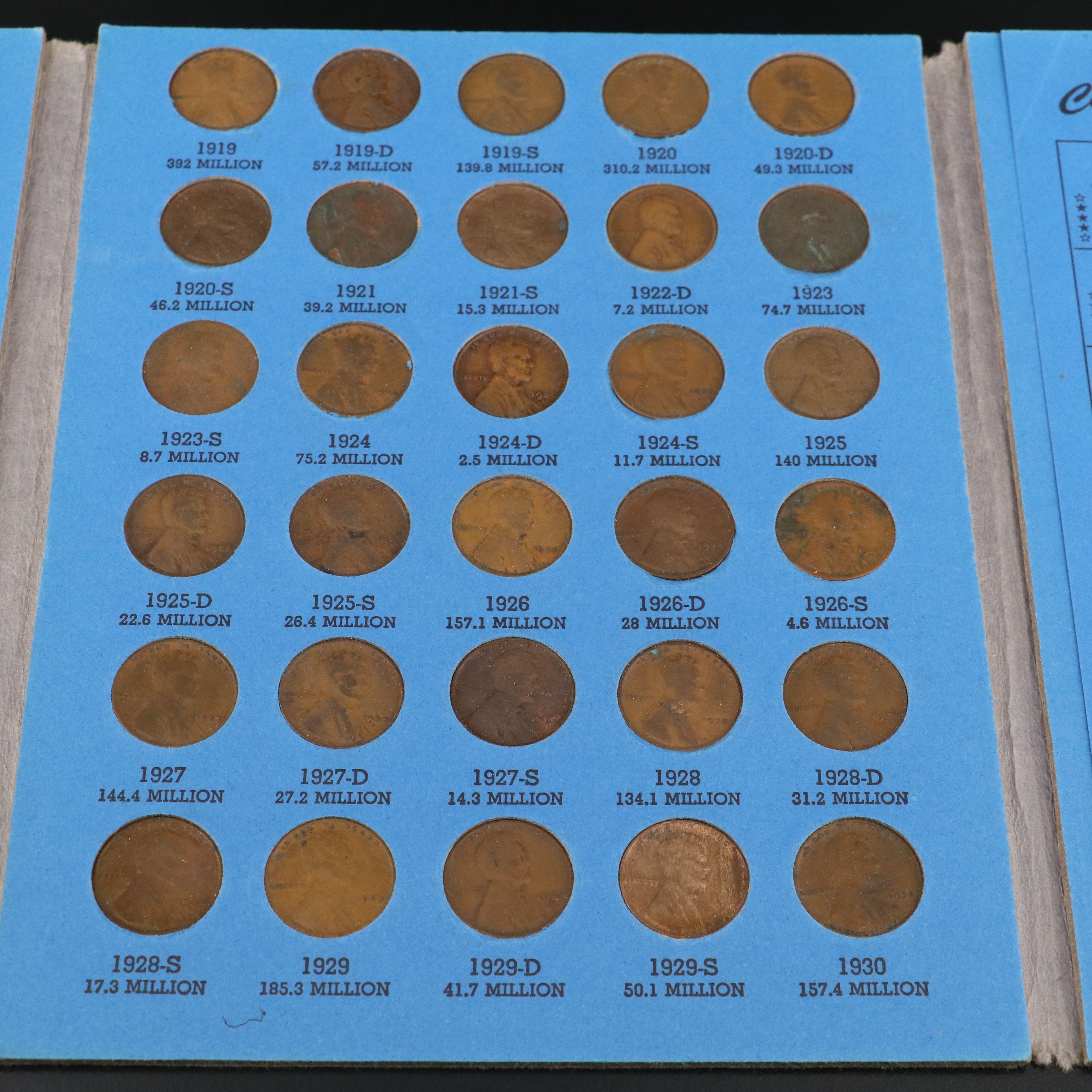 Partial Lincoln Cent Set 1909-1974 with Over 175 Different Coins