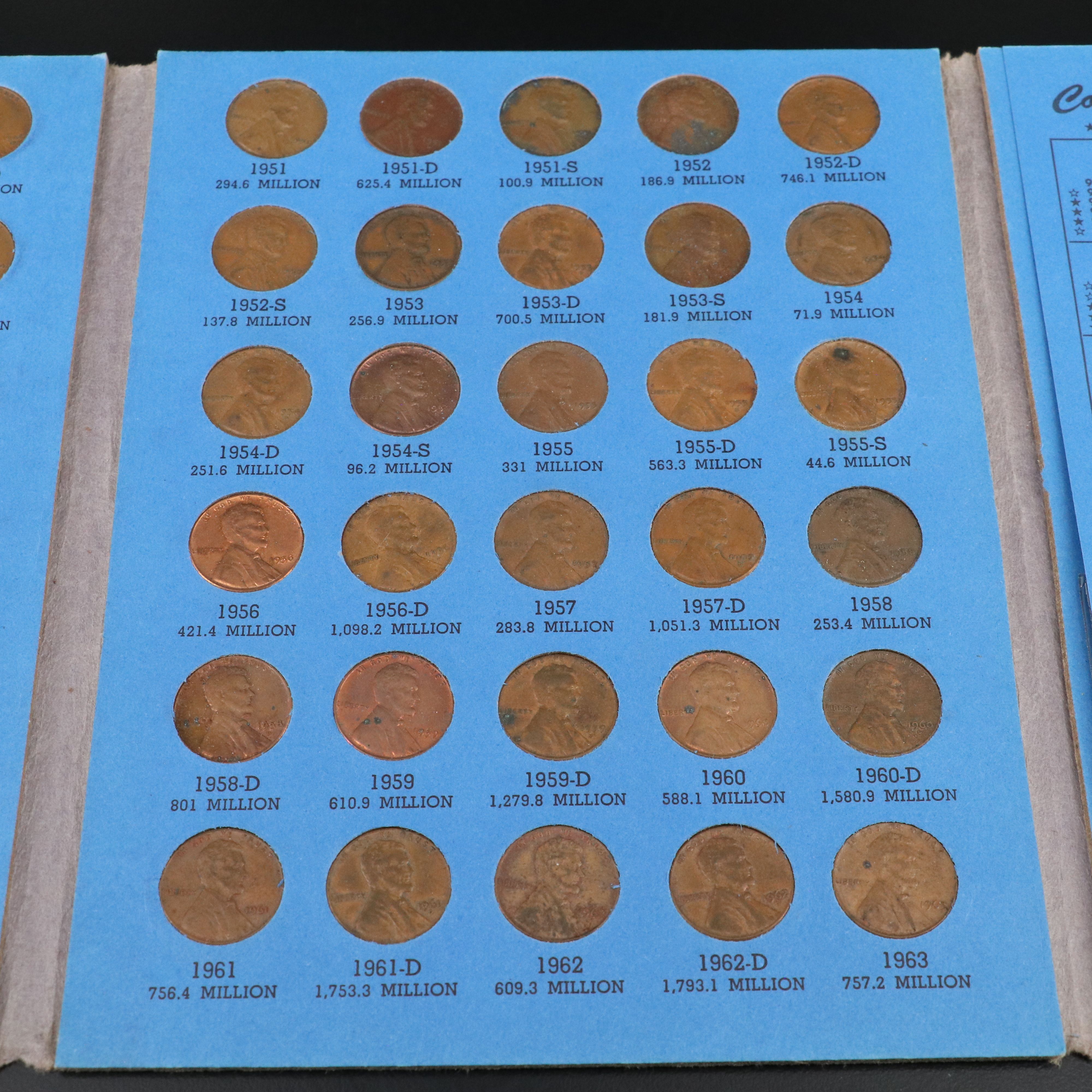 Partial Lincoln Cent Set 1909-1974 with Over 175 Different Coins