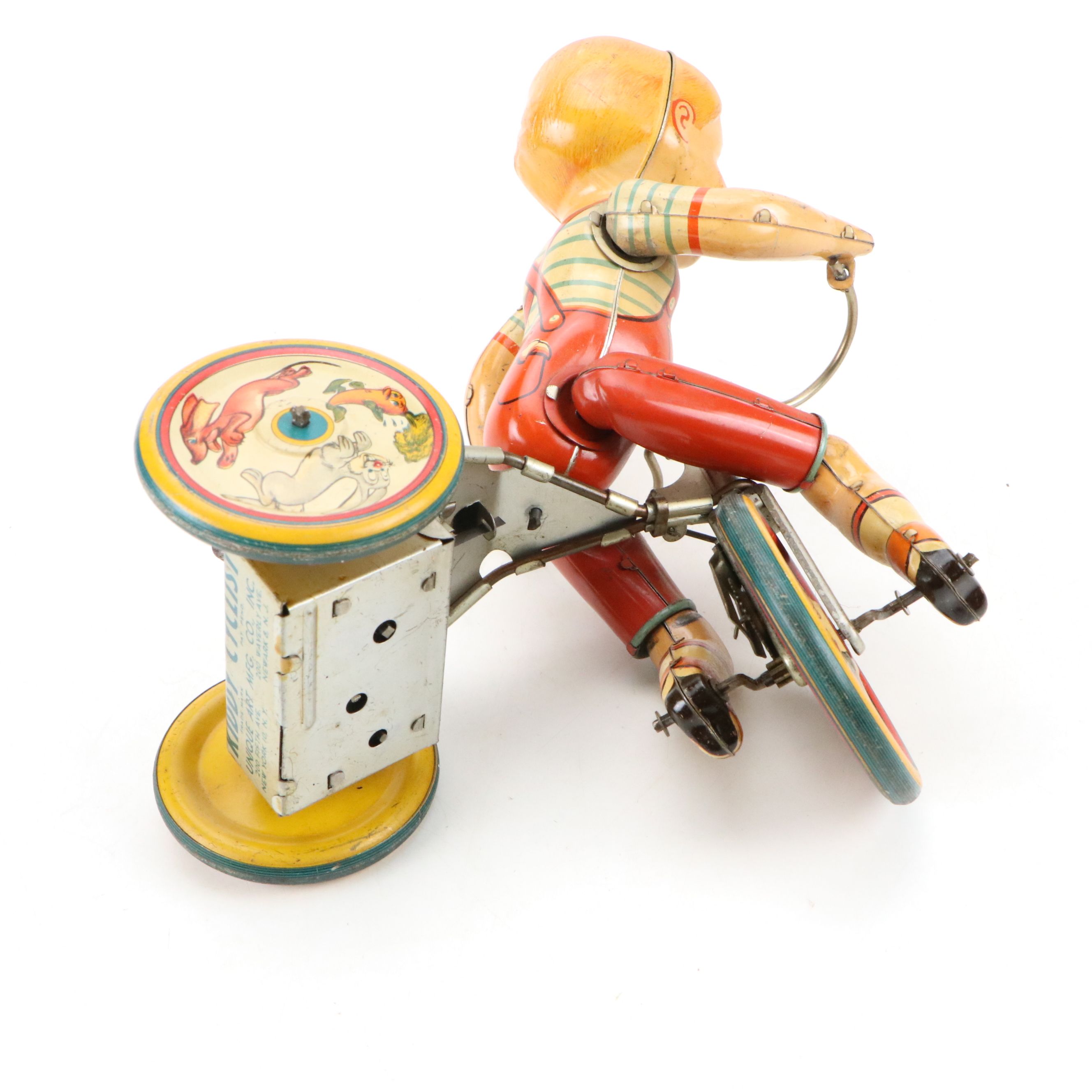 Unique Art Mfg. Co., Inc. "Kiddy Cyclist" Tin Wind-Up Toy, Mid-20th Century