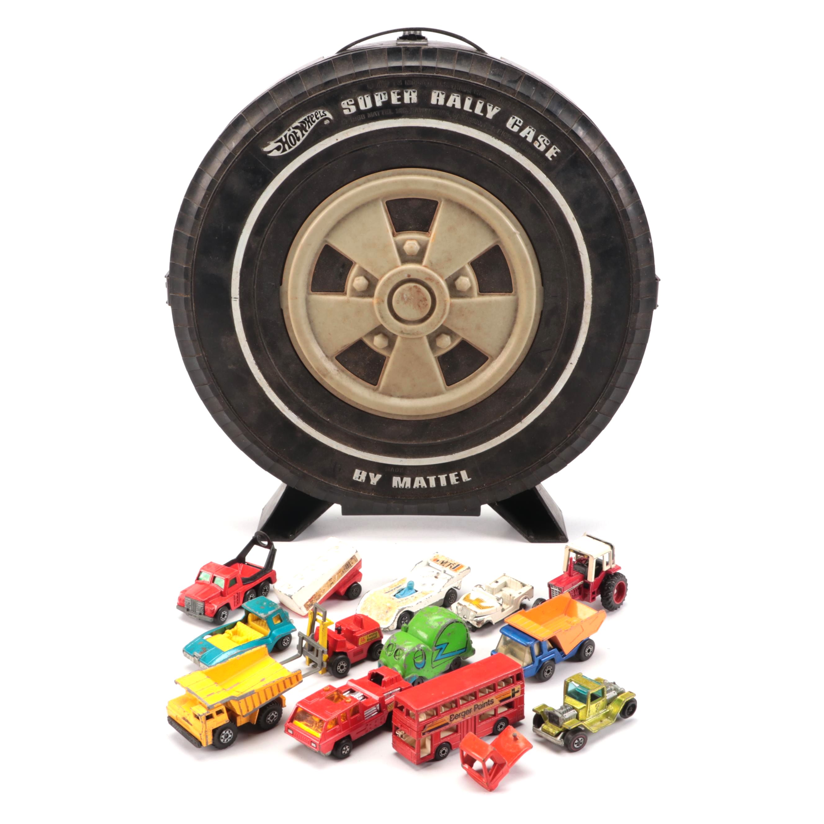 Hot Wheels Super Rally Case with Matchbox and Other Diecast Cars