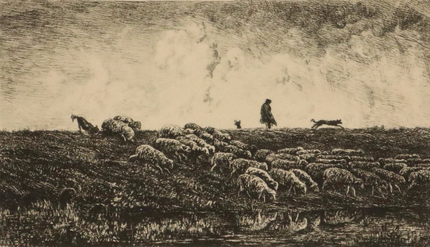 After Charles-François Daubigny Lithograph "L'Ondée," 1946