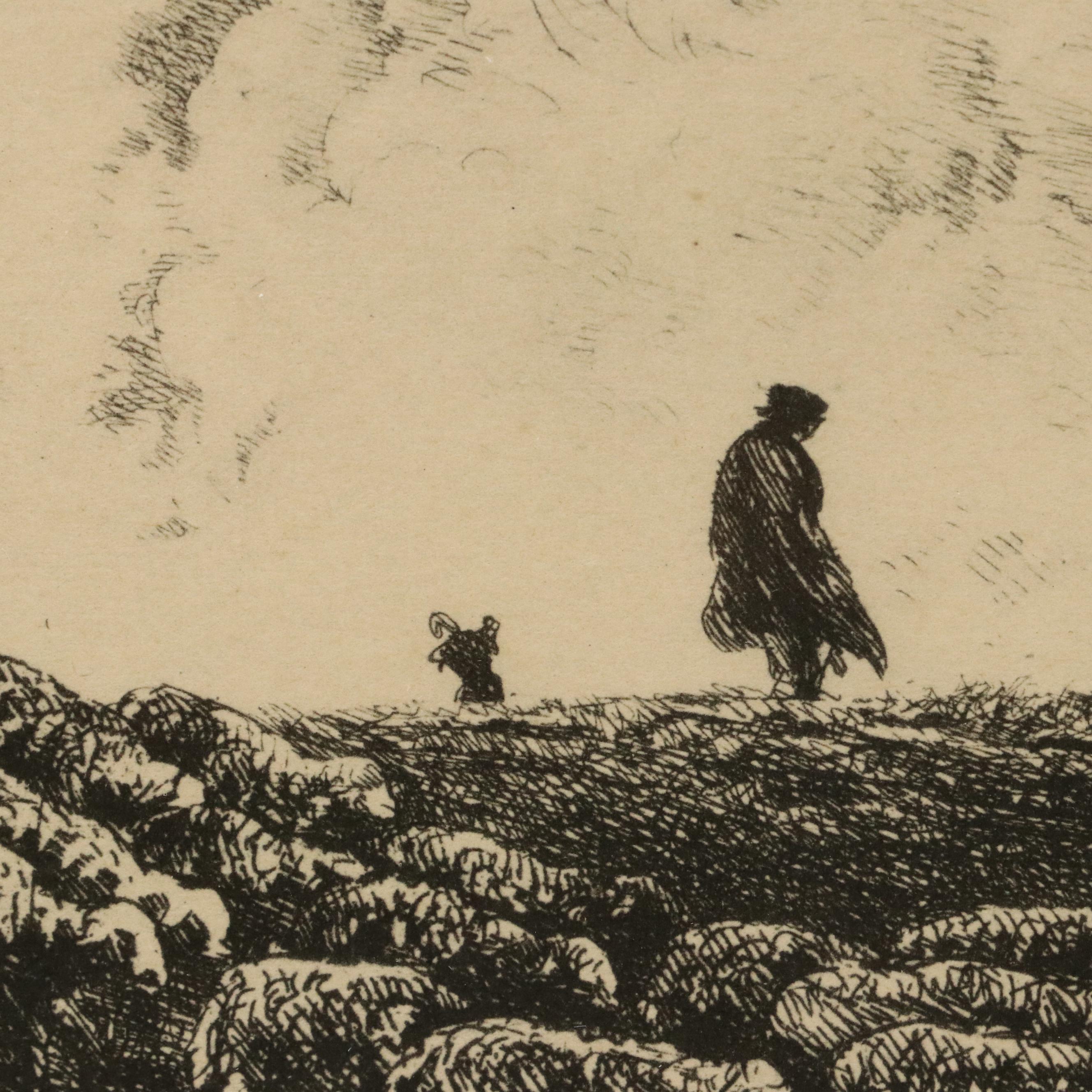 After Charles-François Daubigny Lithograph "L'Ondée," 1946