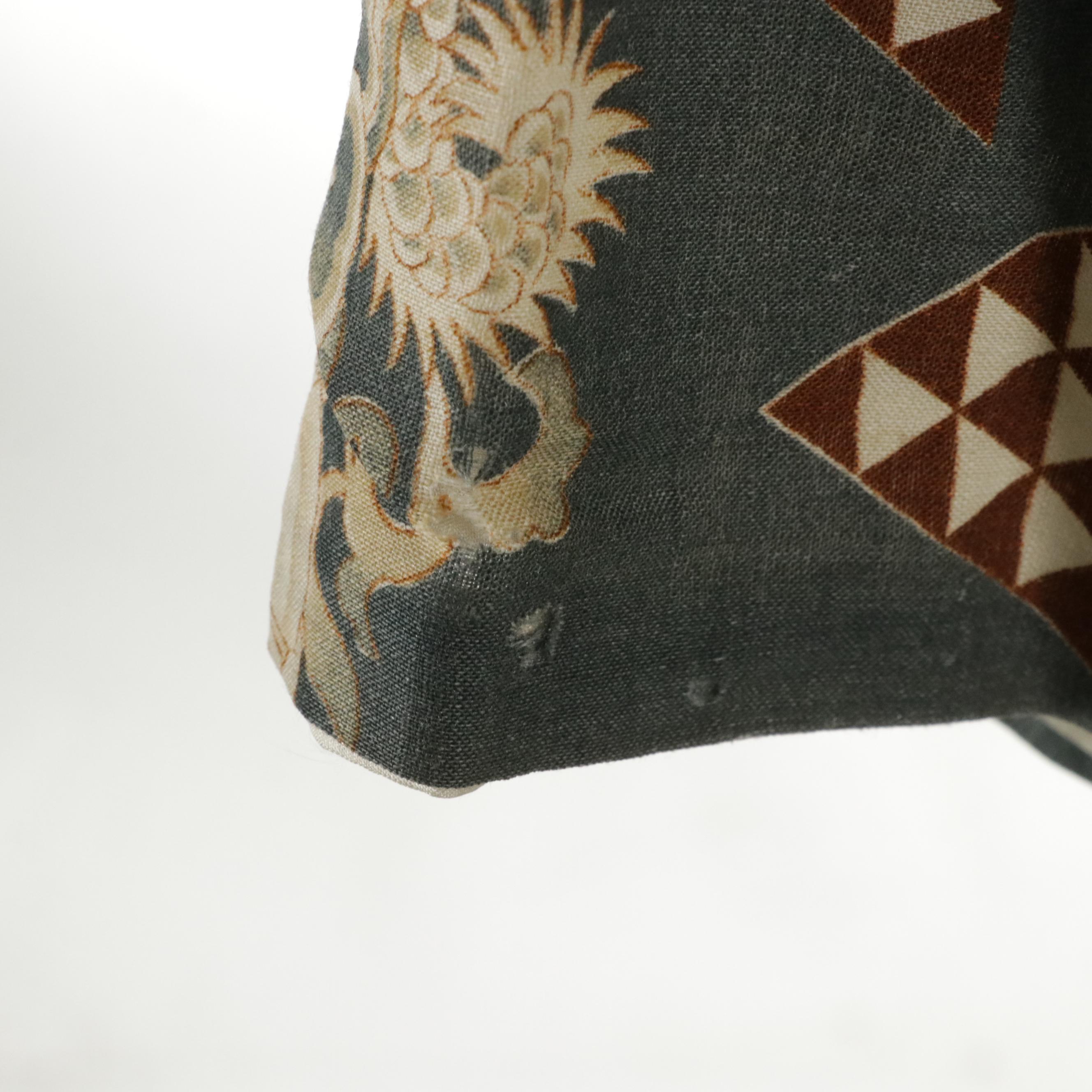 Men's Japanese Kimono in Kumo to Ryū/Uroko Pattern Wool