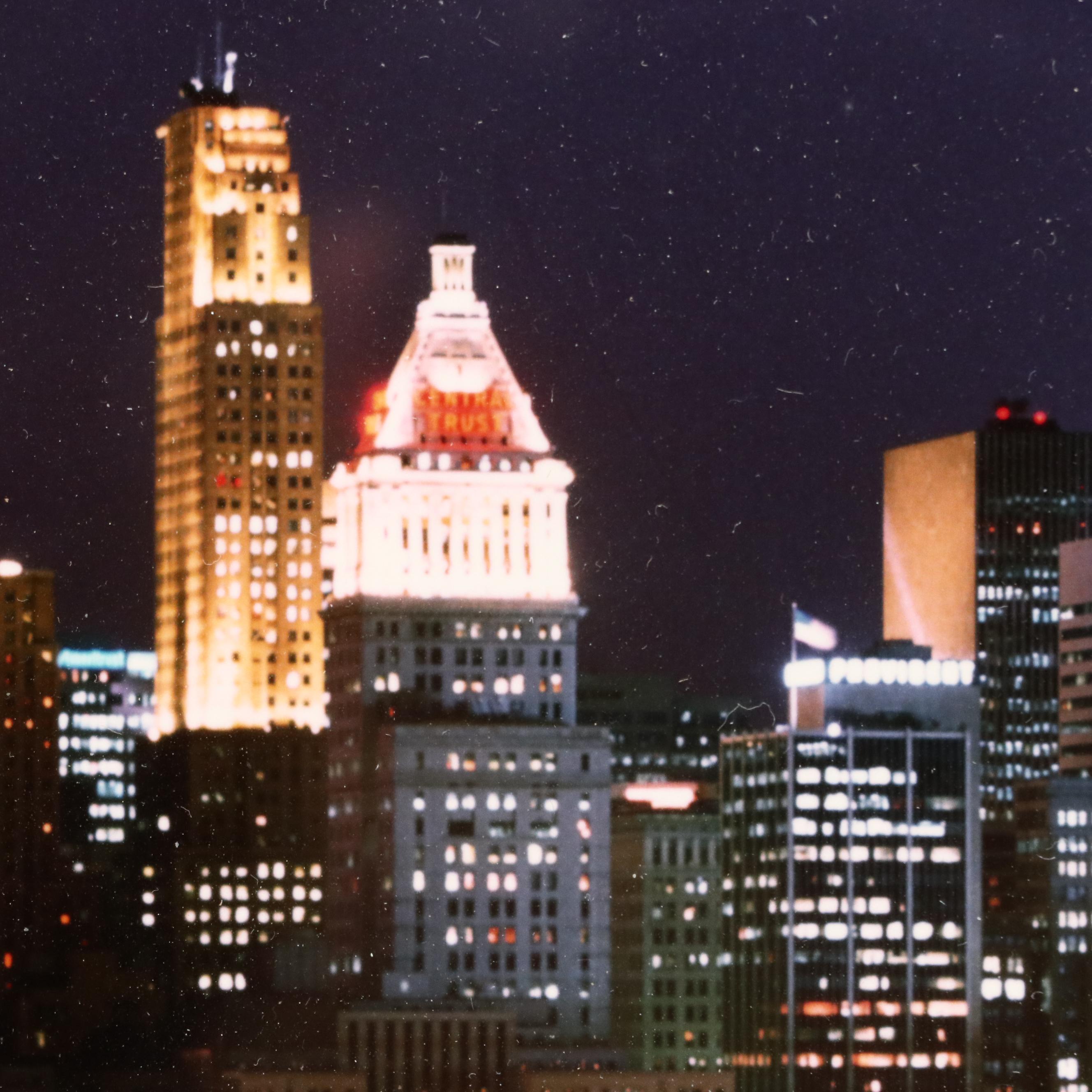 J. Miles Wolf Color Photograph of Nocturne Cincinnati Skyline, 2002