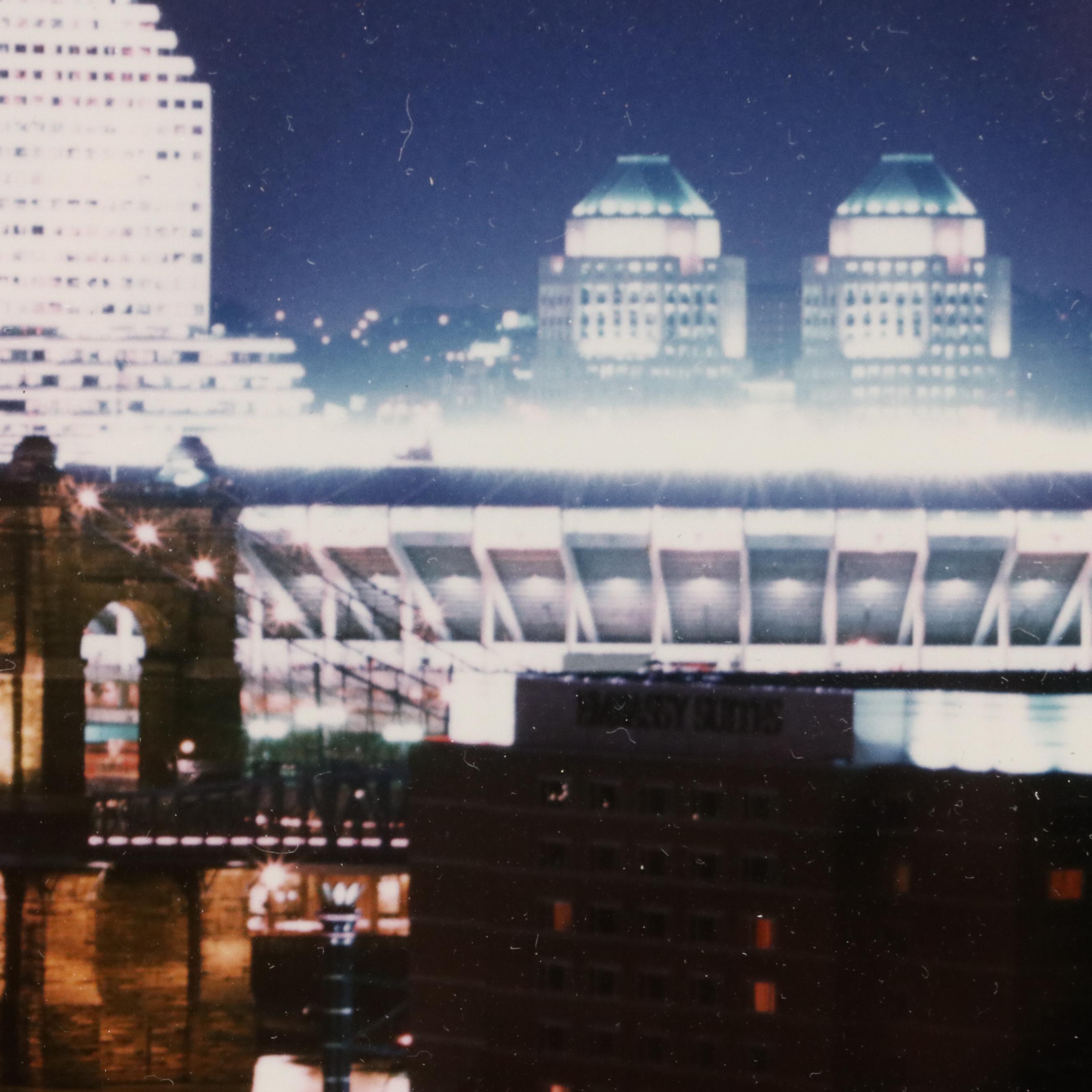 J. Miles Wolf Color Photograph of Nocturne Cincinnati Skyline, 2002