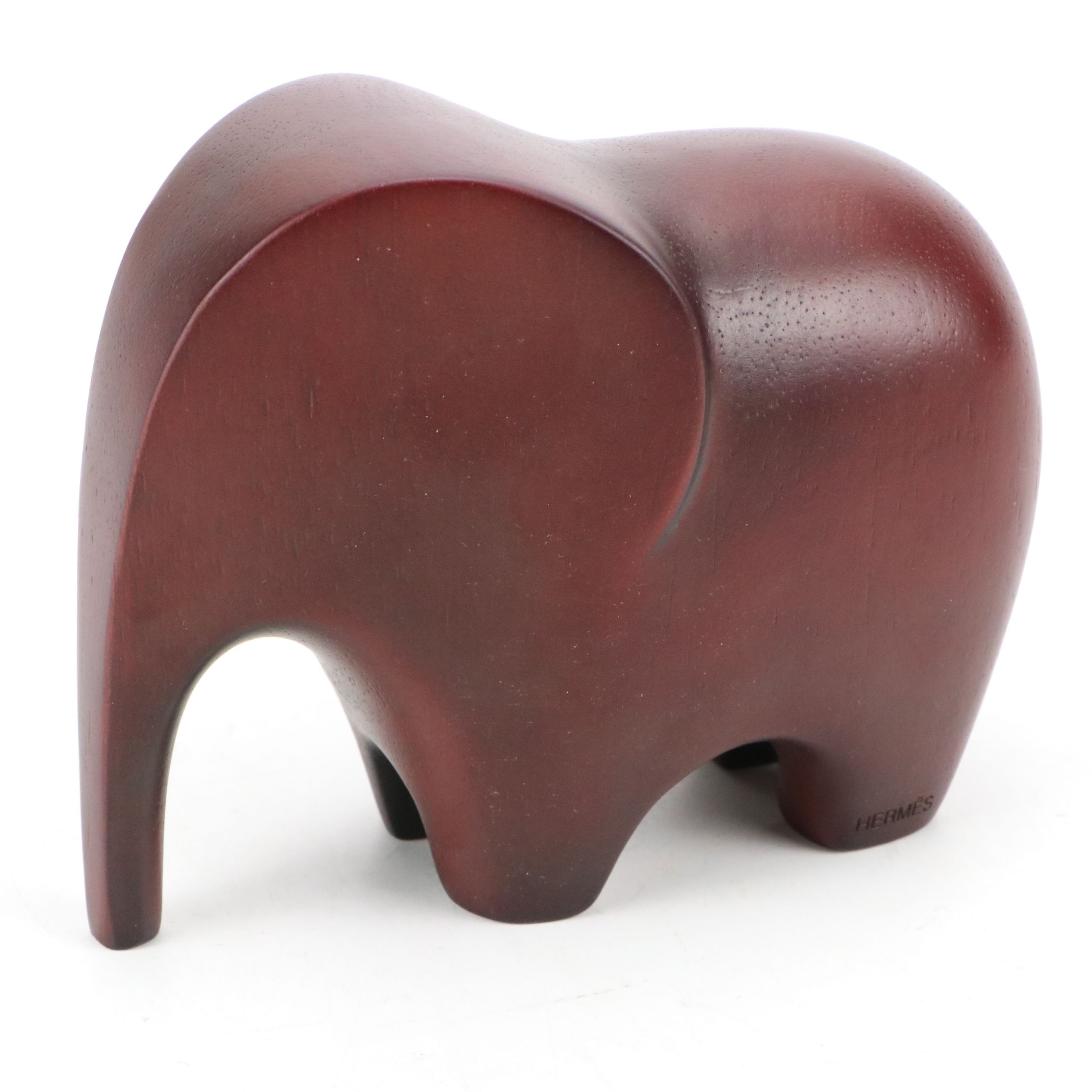 Hermès "Lao" Ebonized Mahogany Elephant Paperweight