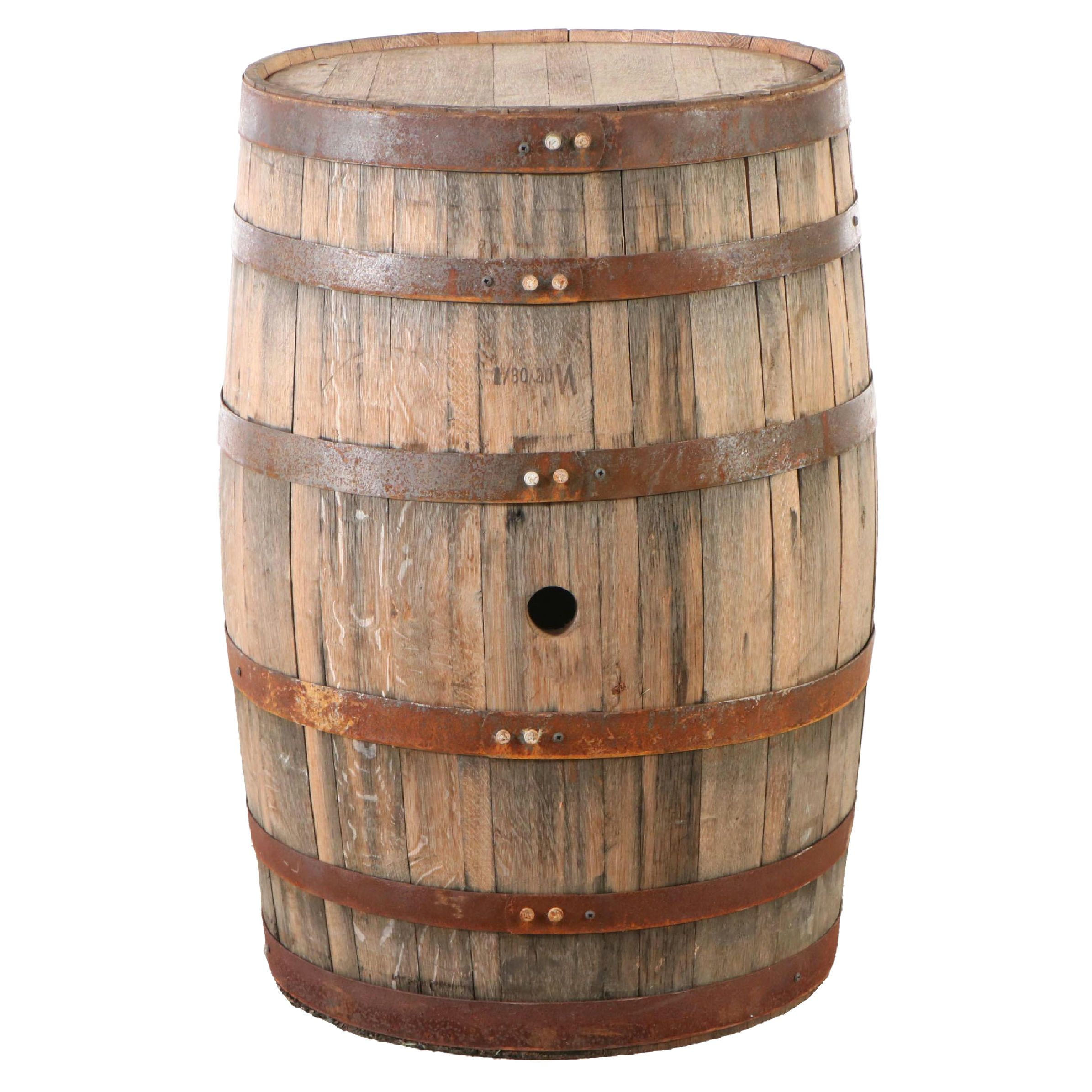 Metal Banded White Oak Stave Barrel